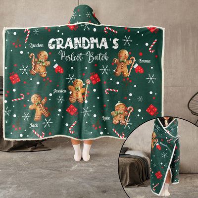 Grandma's Perfect Batch Gift - Personalized Wearable Blanket Hoodie - Gift For Grandma