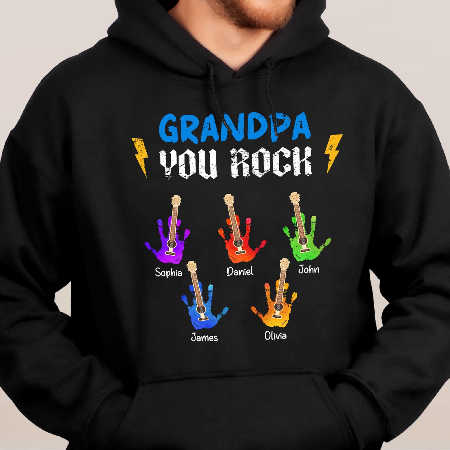 Grandpa You Rock - Personalized Shirt - Christmas Gift For Grandpa