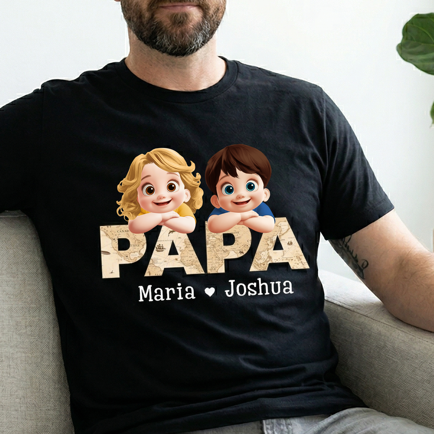 Grandpa_Daddy_Title_With_Pattern_3D_Personalized_Shirt_4