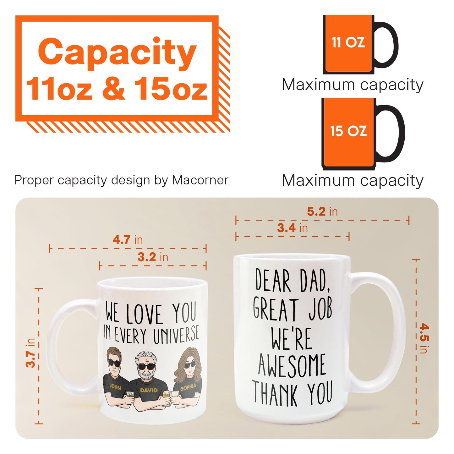 Father's Day Gifts, Great Job We're Awesome Thank You - Personalized Mug - Father's Day, Birthday Gift For Dad, Father, Husband, Daughter, Son
