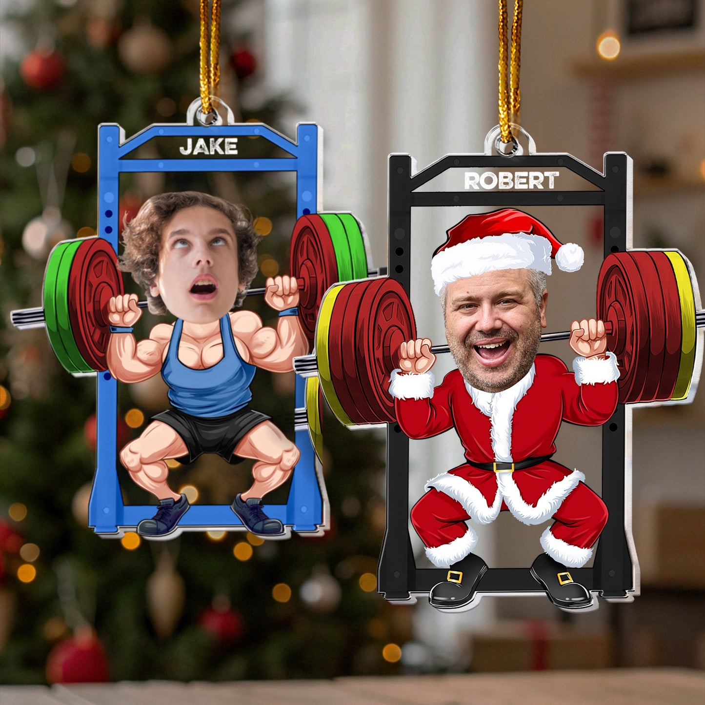 Gym Workout Weight Lifting Funny - Personalized Acrylic Photo Ornament