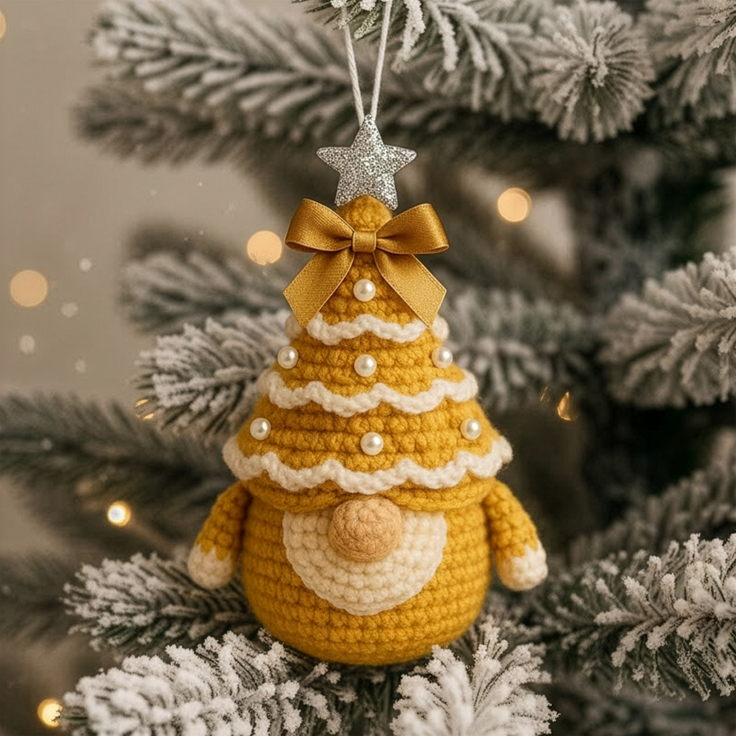 Handmade Christmas Gnome Set - Crochet Ornament
