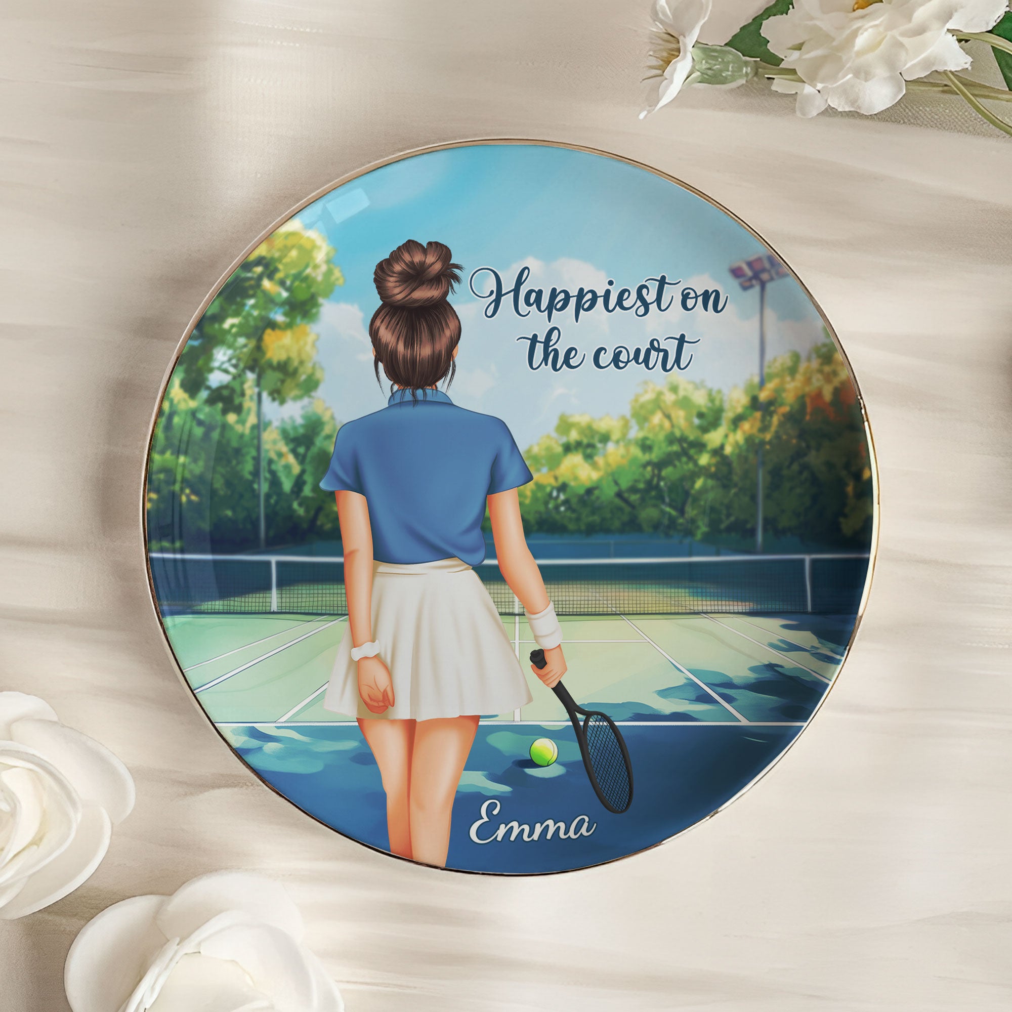 Happiest On The Court Tennis Player Personalized Jewelry Dish Macorner Happiest On The Court Tennis Player Personalized Jewelry Dish Macorner