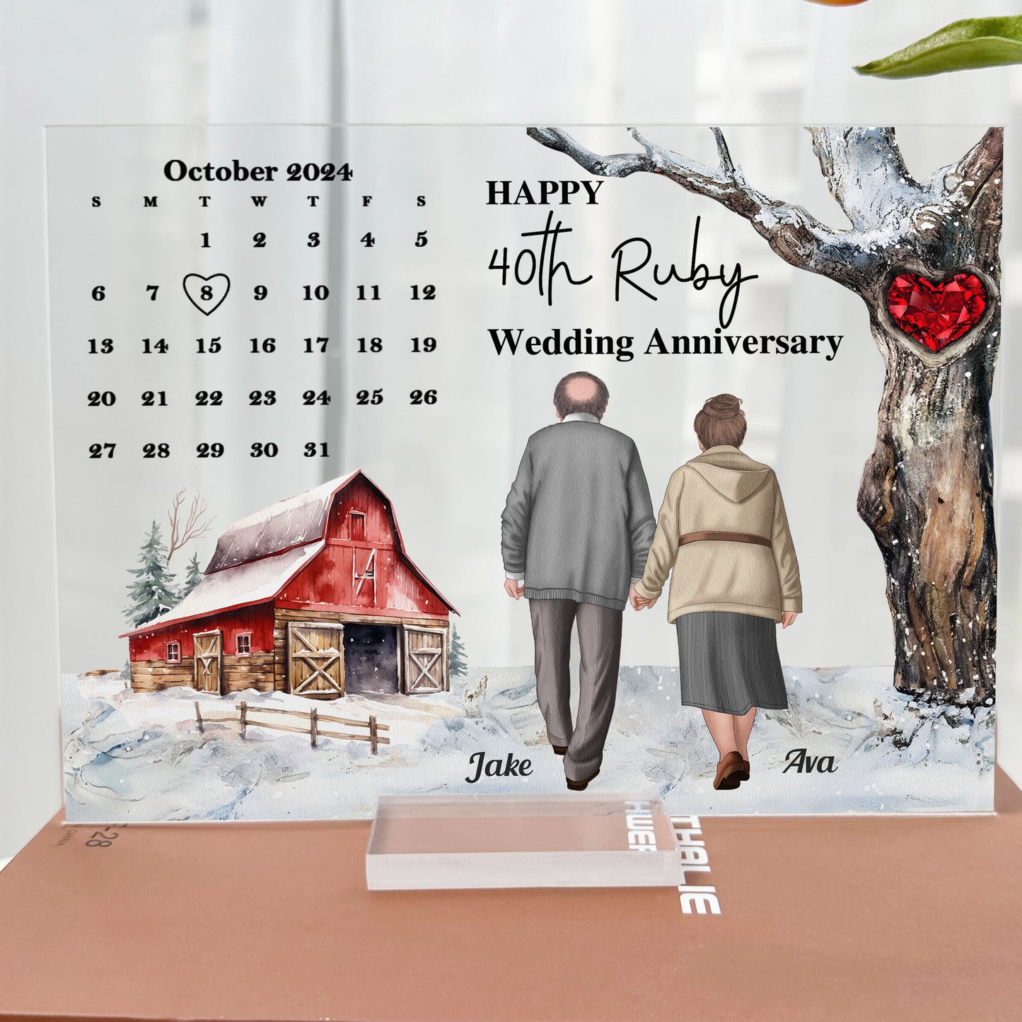 Happy Anniversary - Personalized Acrylic Plaque - Calendar