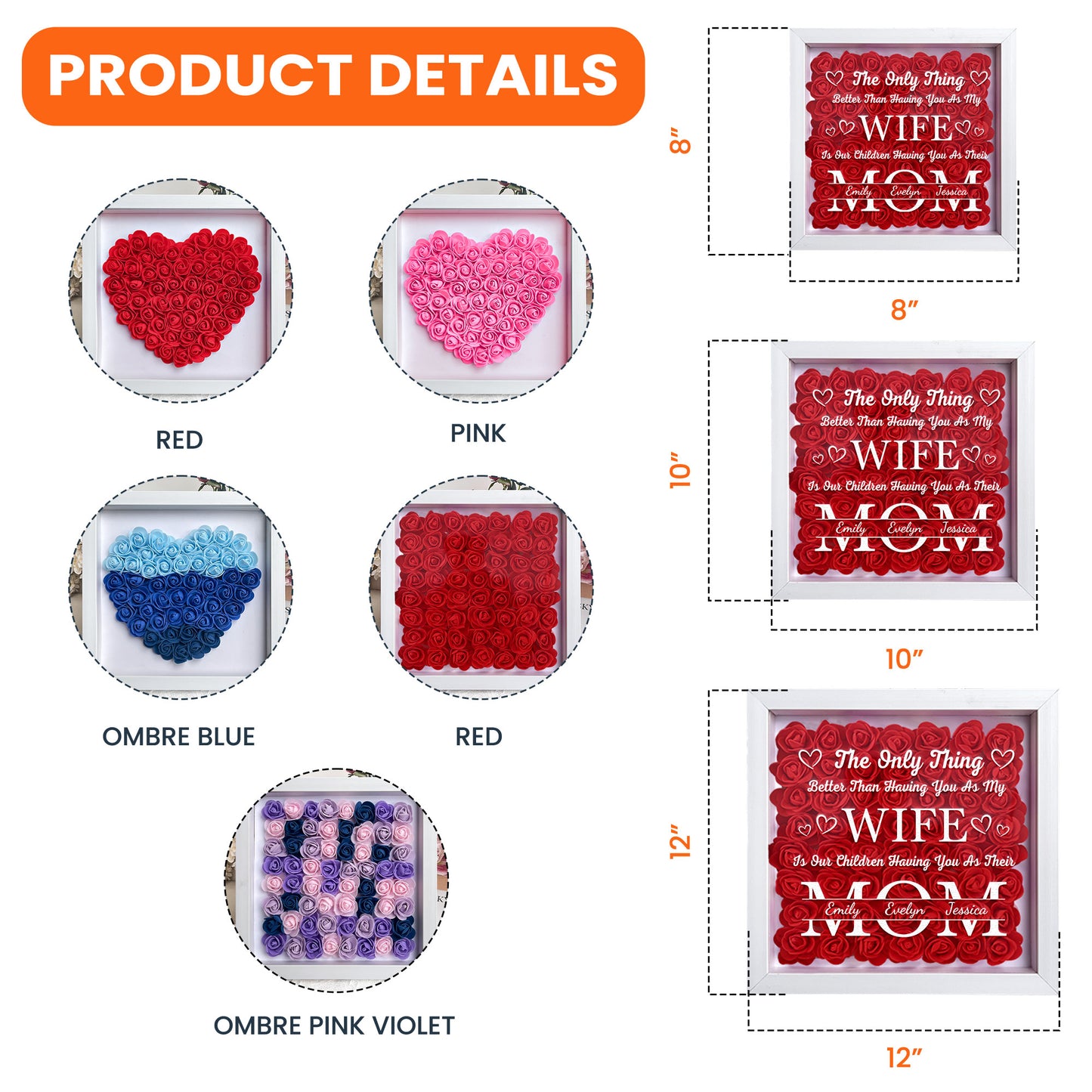 Having You As My Wife Mother's Day Gift - Personalized Flower Shadow Box With LED Light - Gift For Wife