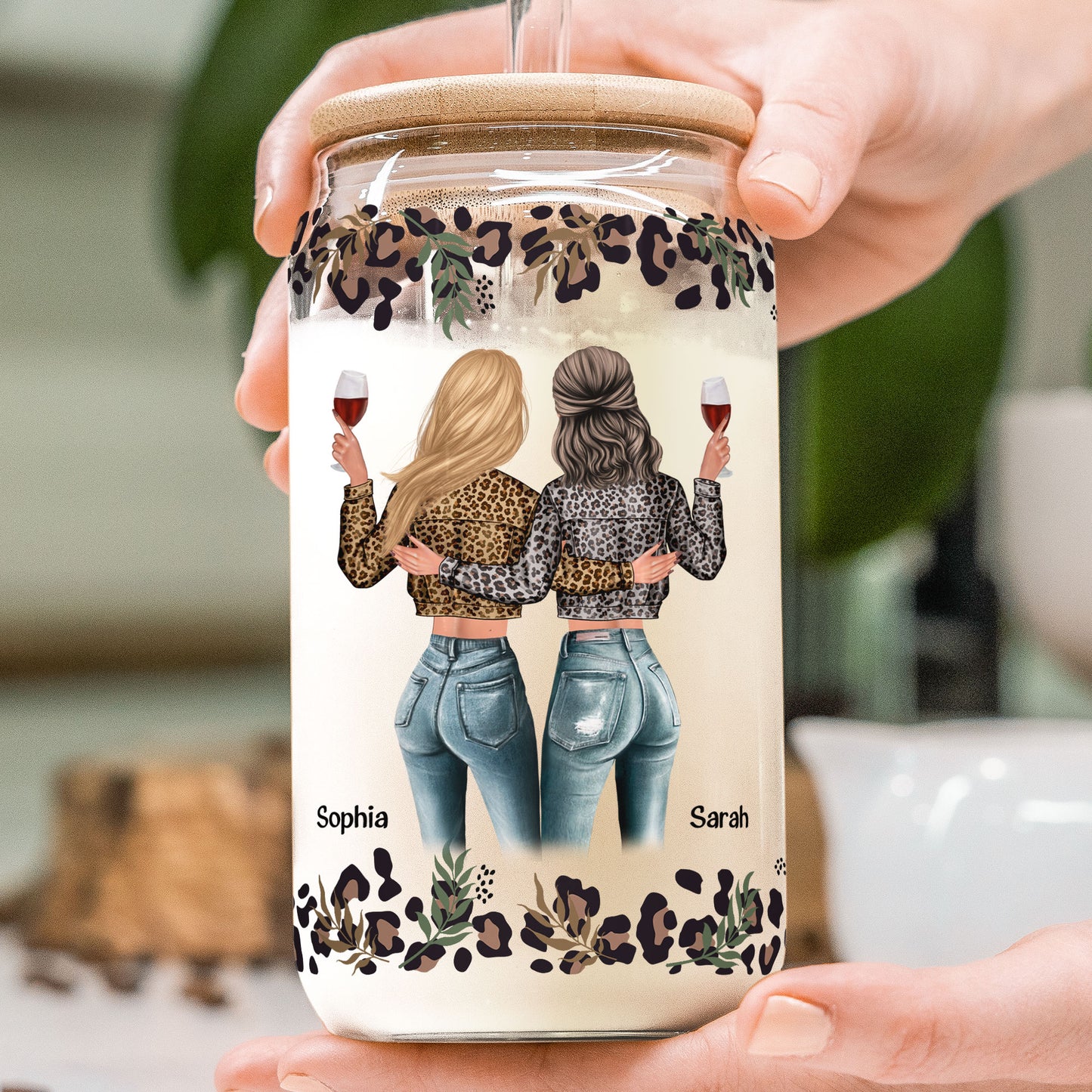 Here's To Another Year Of Us Best Friends - Personalized Clear Glass Cup
