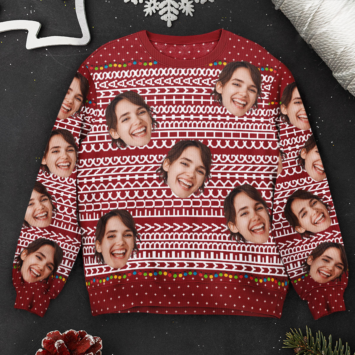 Hidden Swear Words Naughty Funny Ugly - Personalized Photo Ugly Sweater