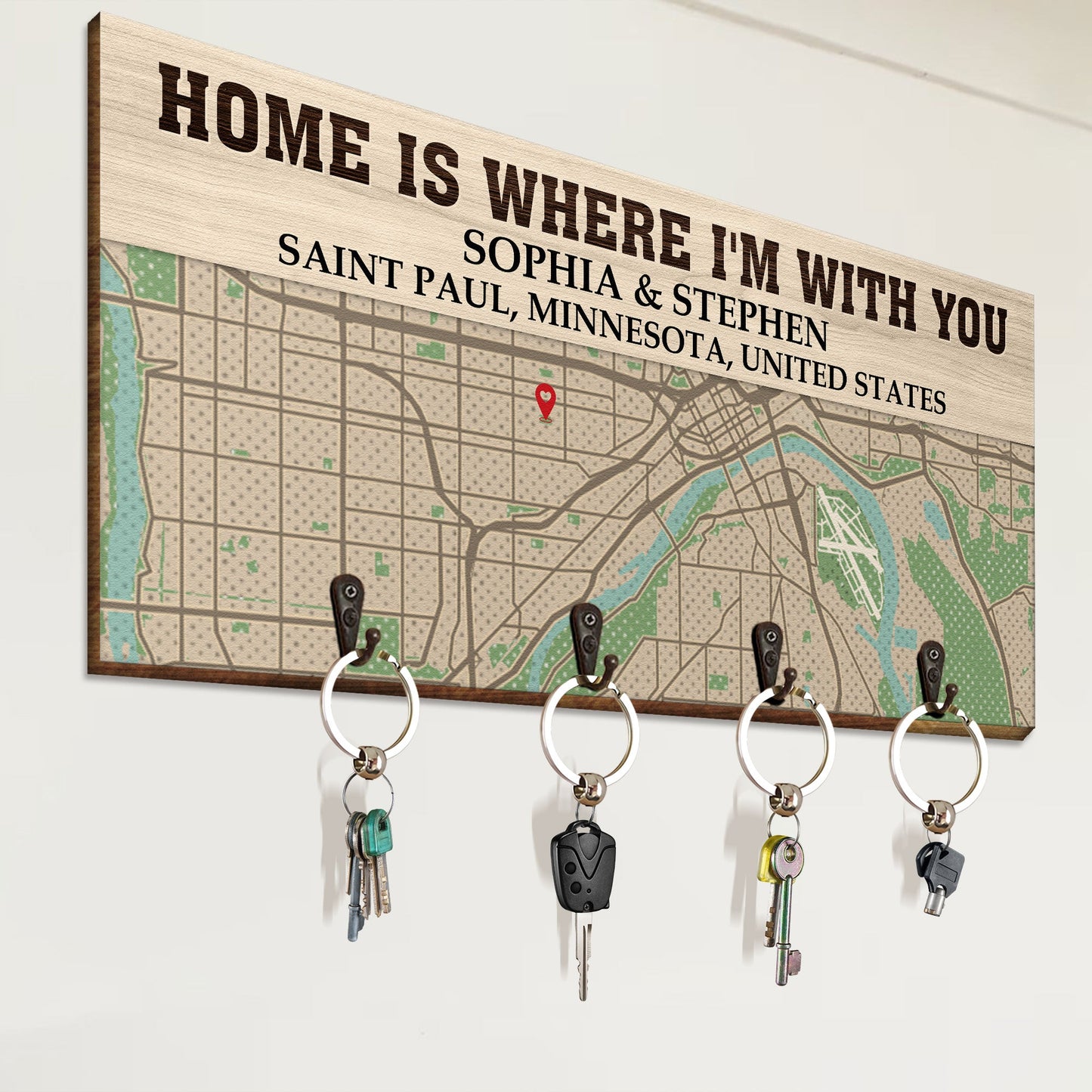 Home Is Where I'm With You - Personalized Key Holder