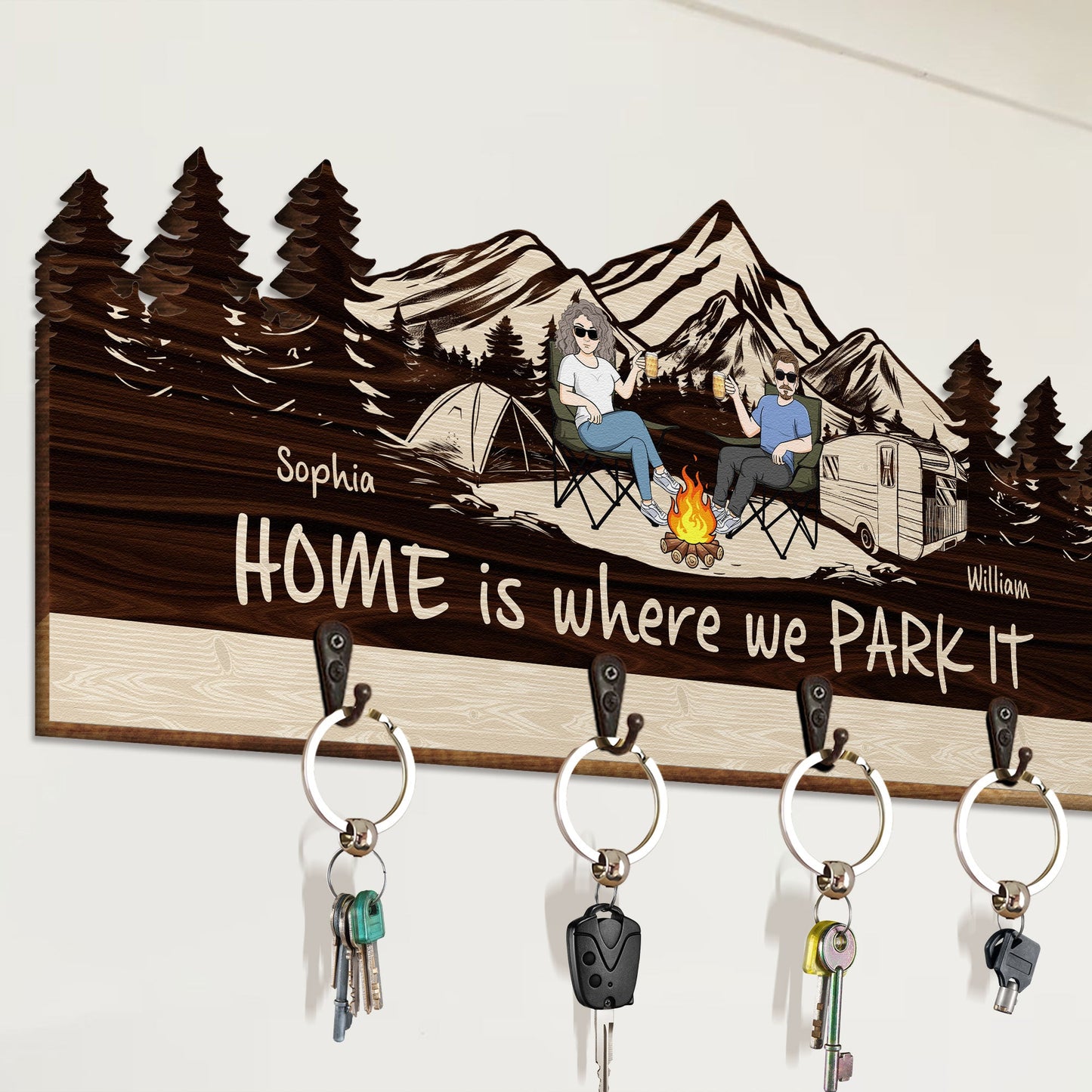 Home Is Where We Park It - Personalized Key Holder