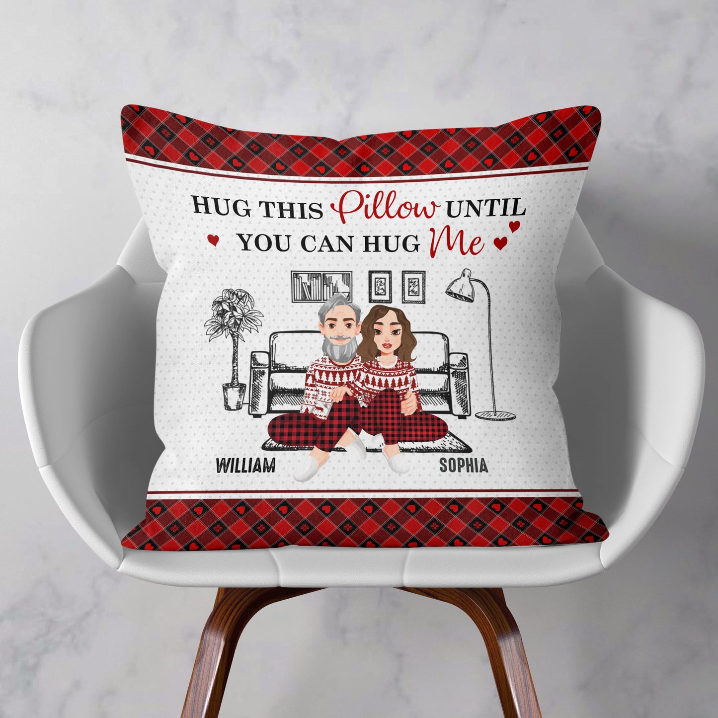 Hug This Pillow Until You Can Hug Me - Personalized Pillow
