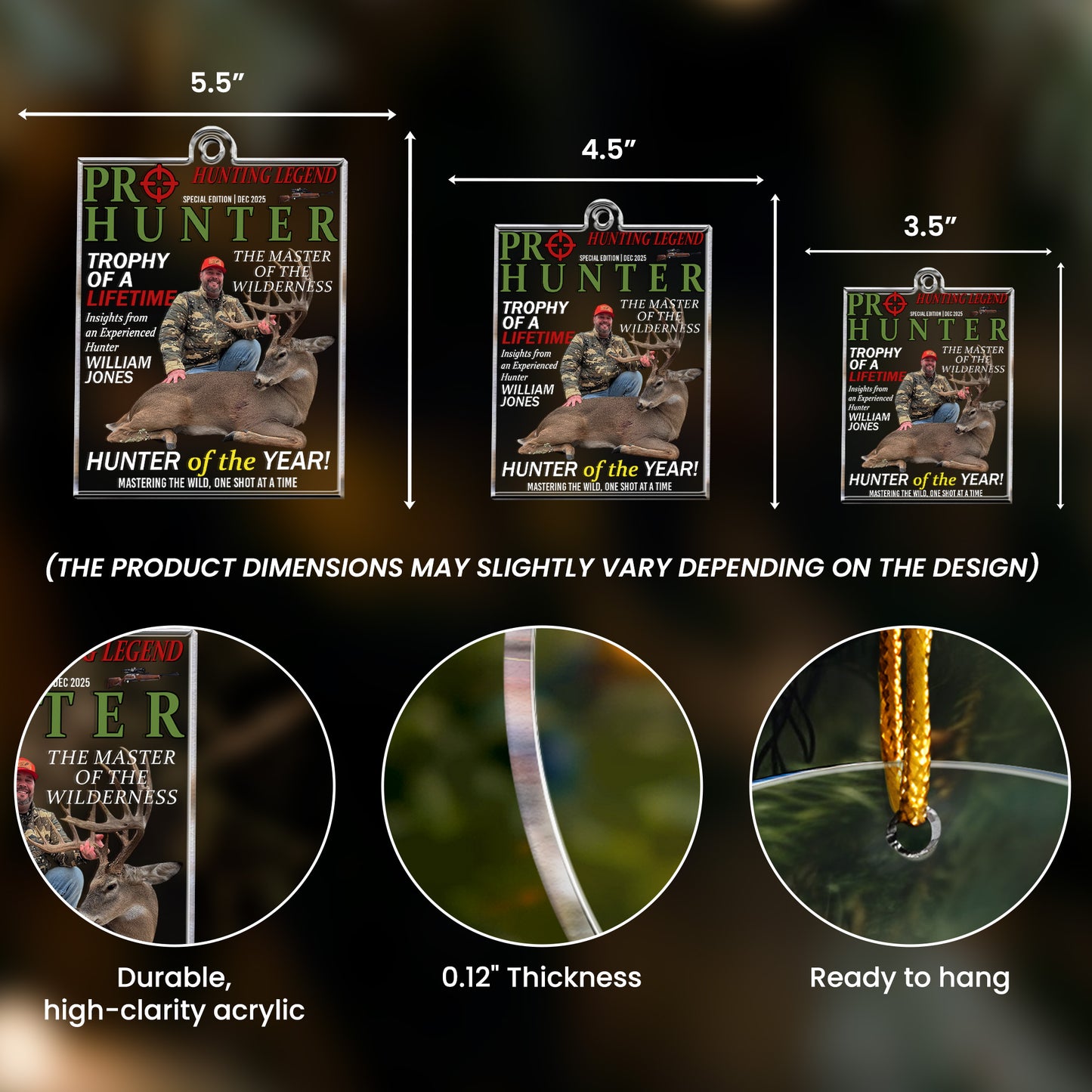 Hunter Of The Year! - Personalized Acrylic Ornament