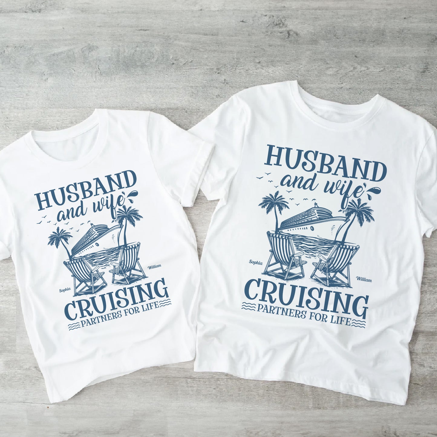 Husband And Wife Cruising Partners For Life - Personalized Shirt