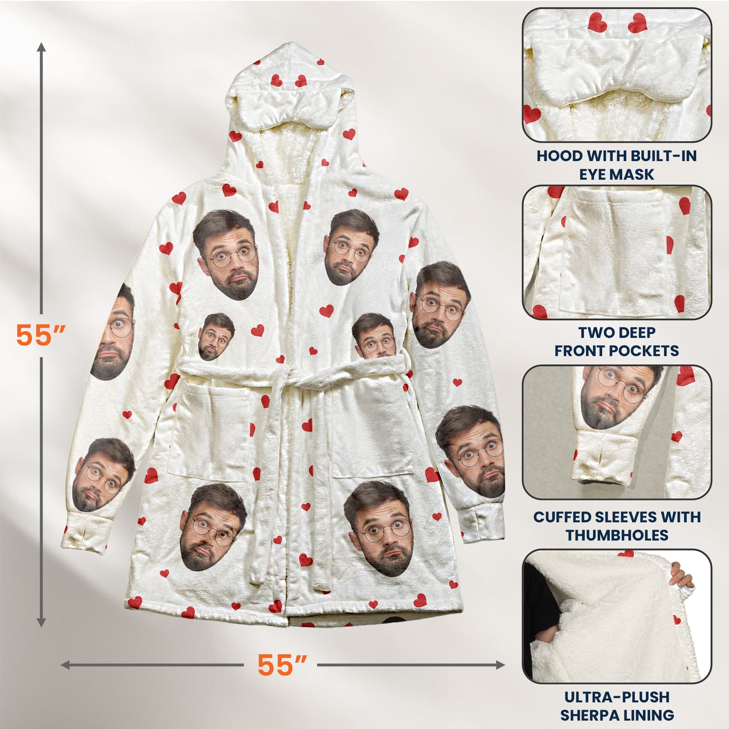 I Am Not Spoiled, My Husband Just Loves Me Fun Gifts For Wife - Personalized Photo Hooded Robe