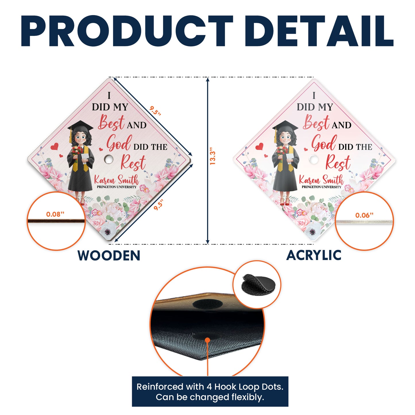 I Did My Best And God Did The Rest - Personalized Graduation Cap Topper