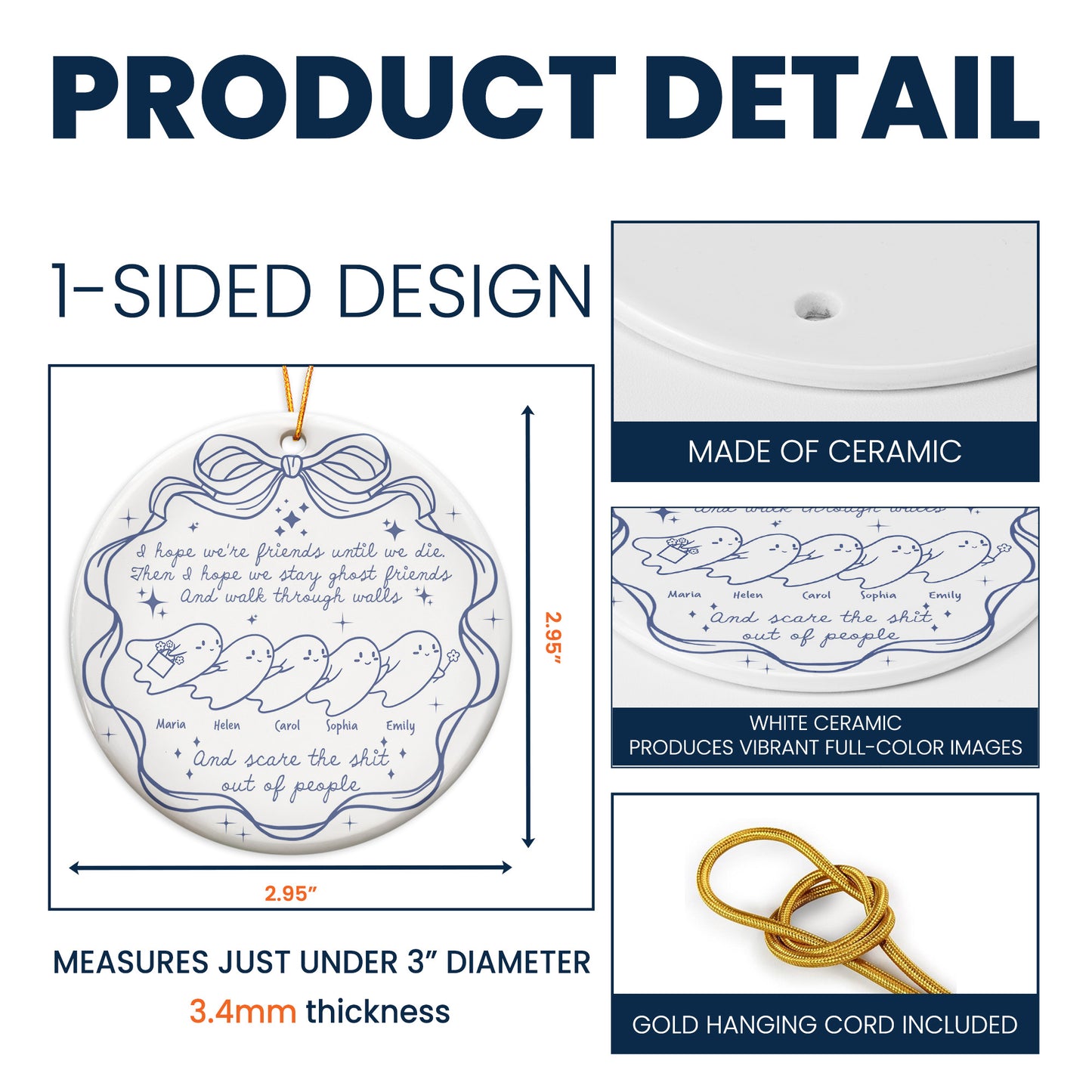 I Hope We're Friends Until We Die - Personalized Ceramic Ornament