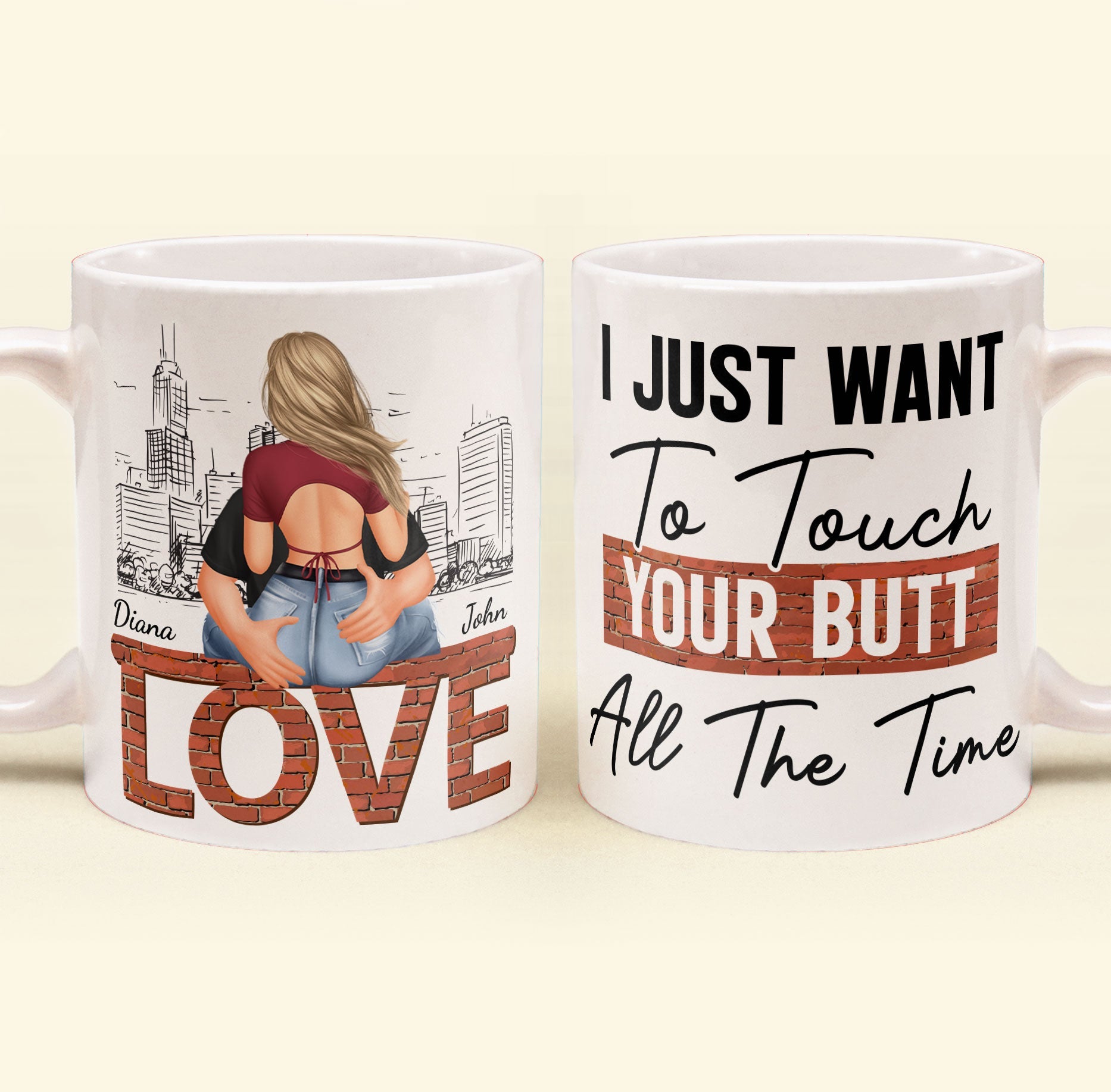 I Just Want To Touch Your Butt All The Time It's Nice Tumbler Gift For  Boyfriend Girlfriend Husband Wife