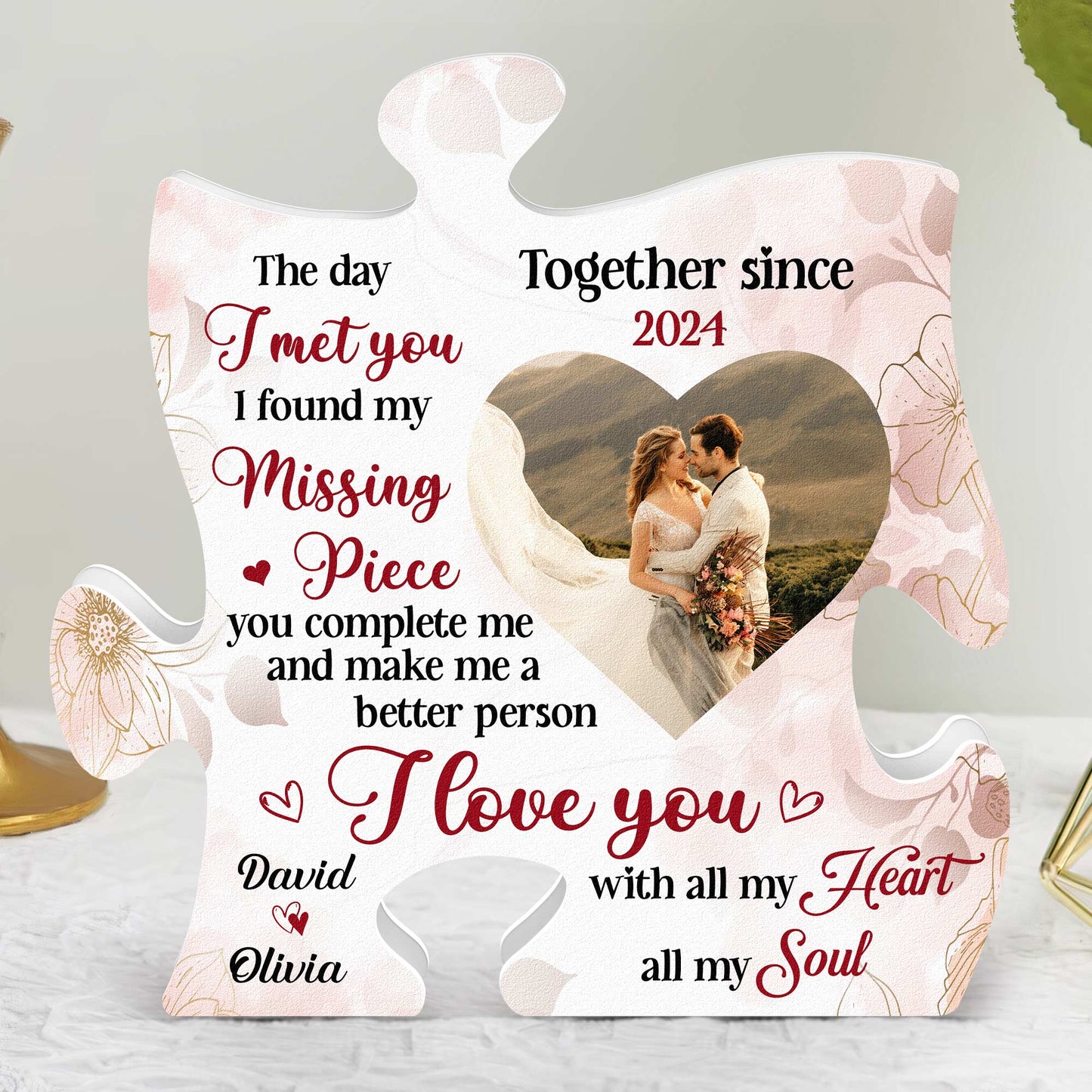I Love You With All My Heart All My Soul - Personalized Photo Light Box