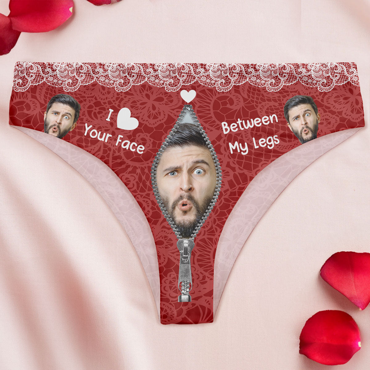 Valentines Boxers with Your Lover's Photos - Face Undies
