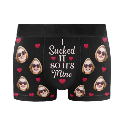 I Sucked It - Personalized Photo Men's Boxer Briefs - Underwear with Face - Gift For Husband
