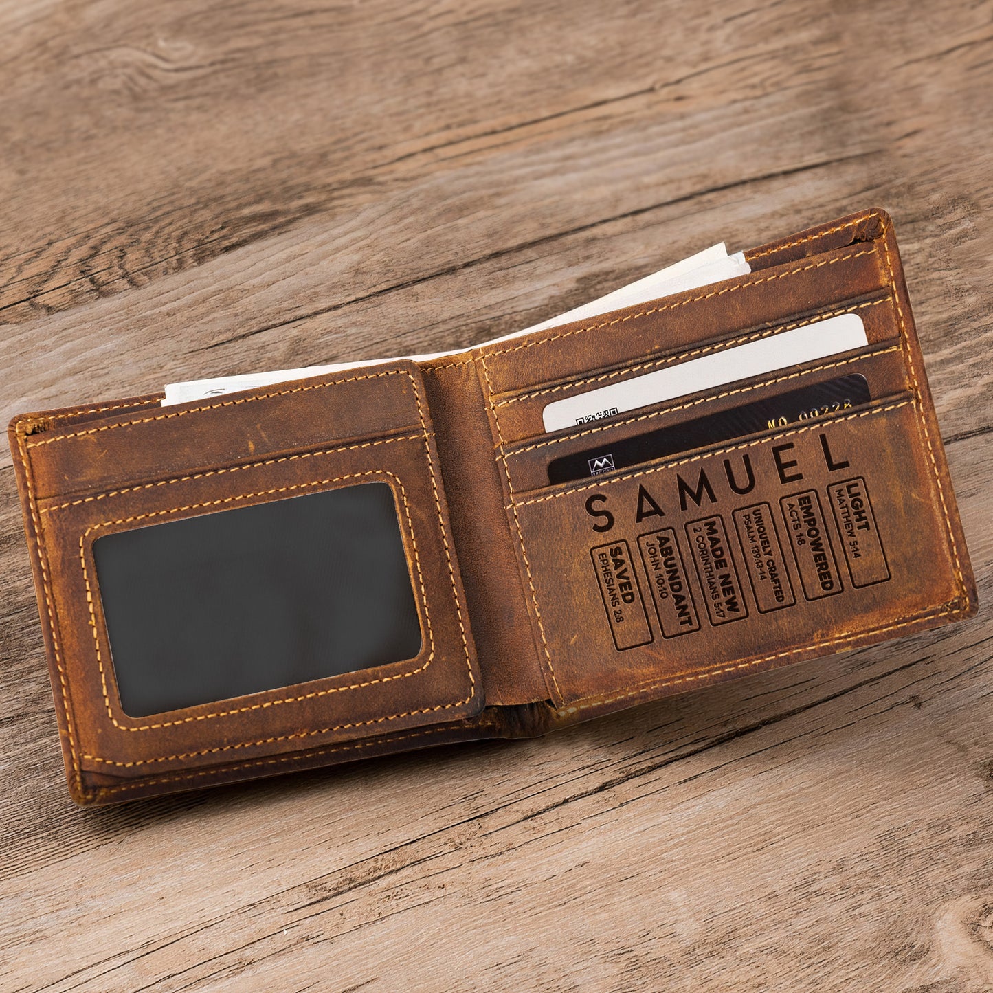 I Took A DNA Test And God Is My Father - Personalized Leather Wallet
