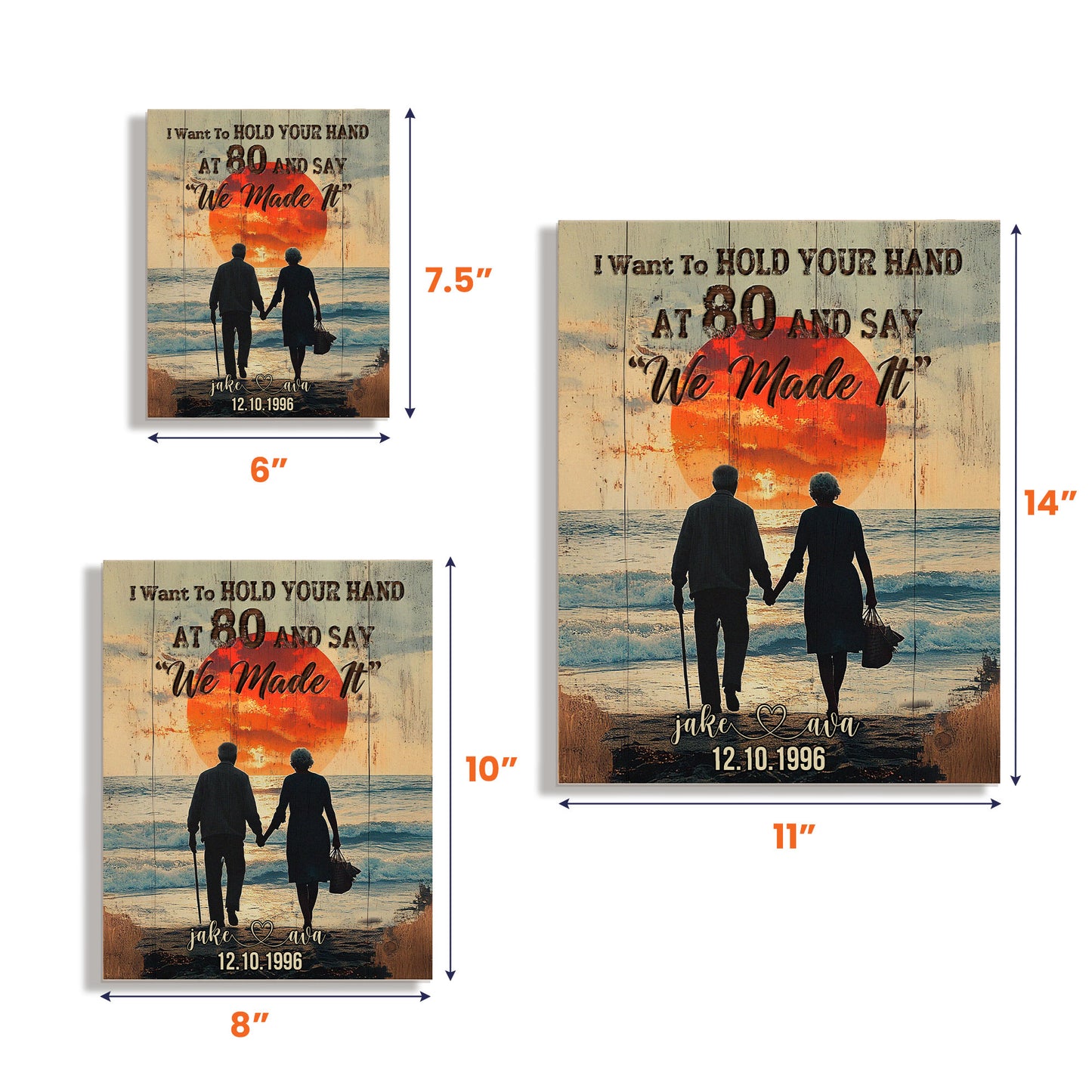 I Want To Hold Your Hand At 80 Say We Made It - Custom Wood Plaque