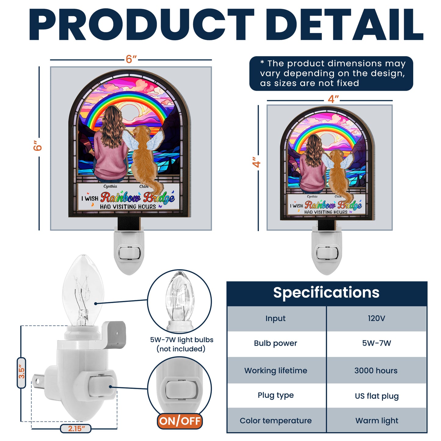 I Wish Rainbow Bridge Has Visiting Hour - Personalized Wood And Acrylic Light
