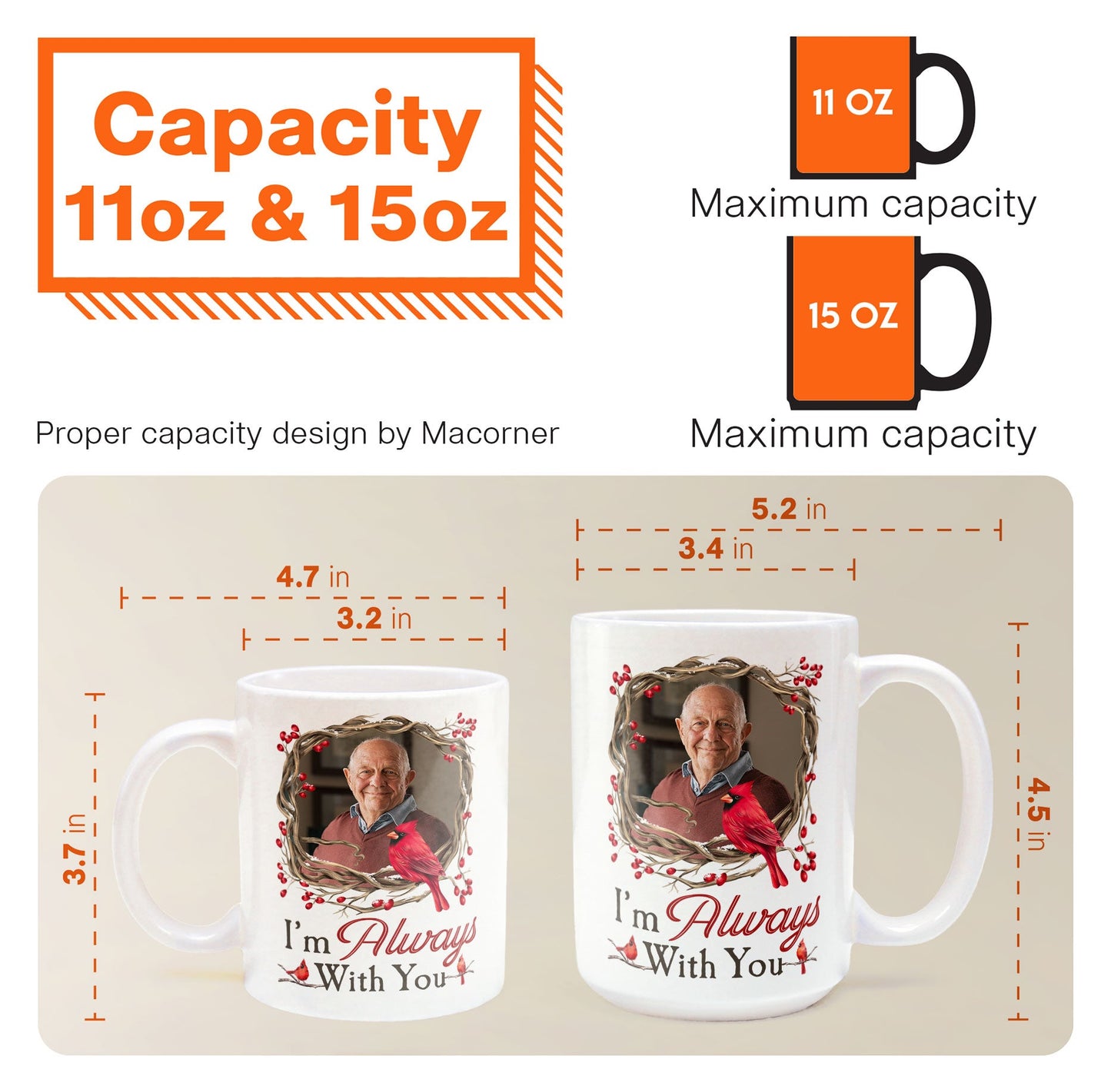 I Am Always With You Memorial Gift - Personalized Photo Mug