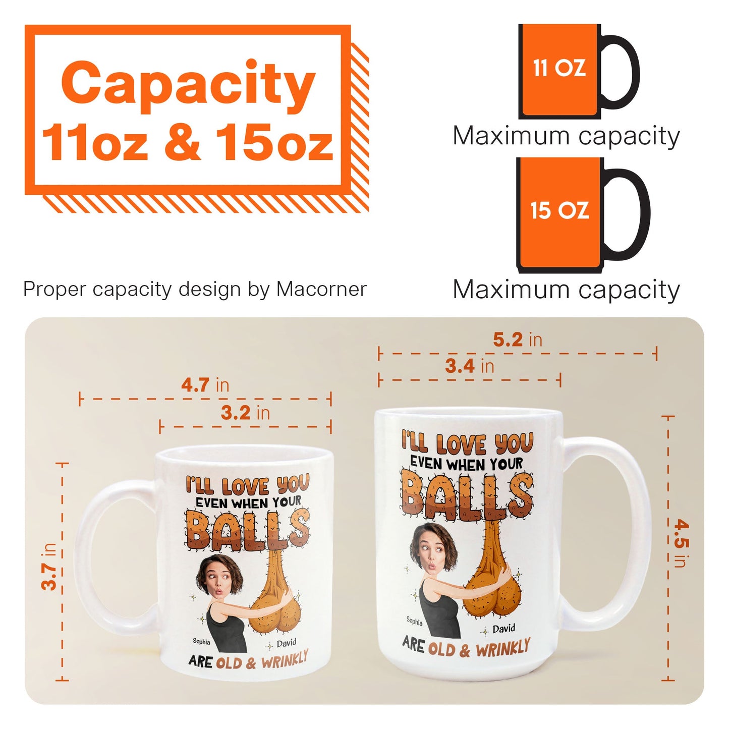 Father's Day Gifts, I'll Love You Even When Your Balls Are Old And Wrinkly Husband, Boyfriend - Personalized Mug