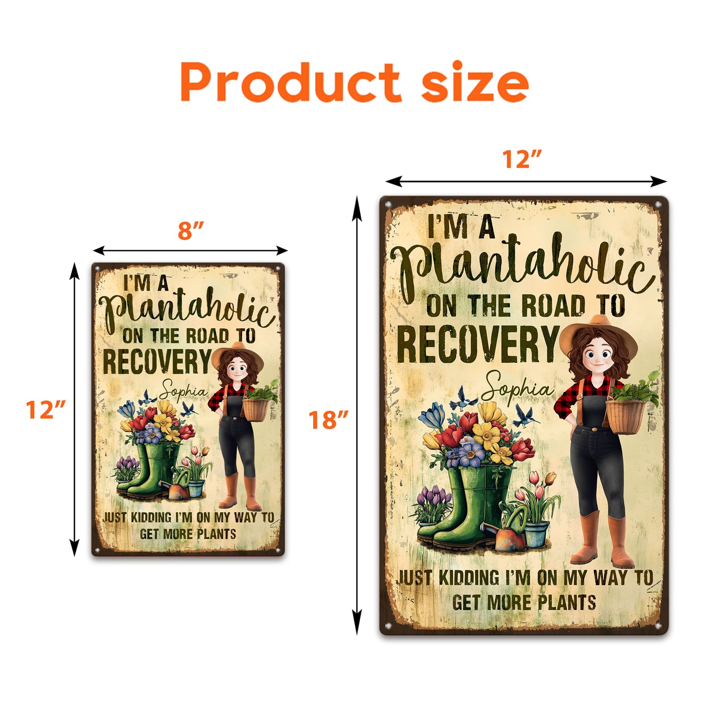 I'm A Plantaholic On The Road To Recovery - Personalized Metal Sign