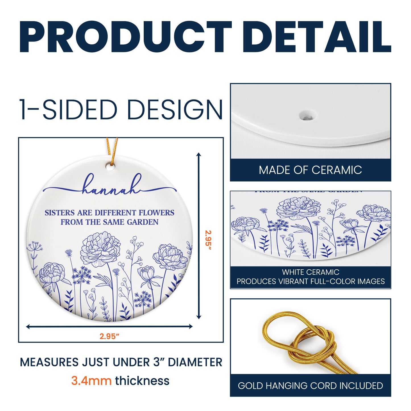 If Besties Were Flowers I'd Pick You - Personalized Ceramic Ornament