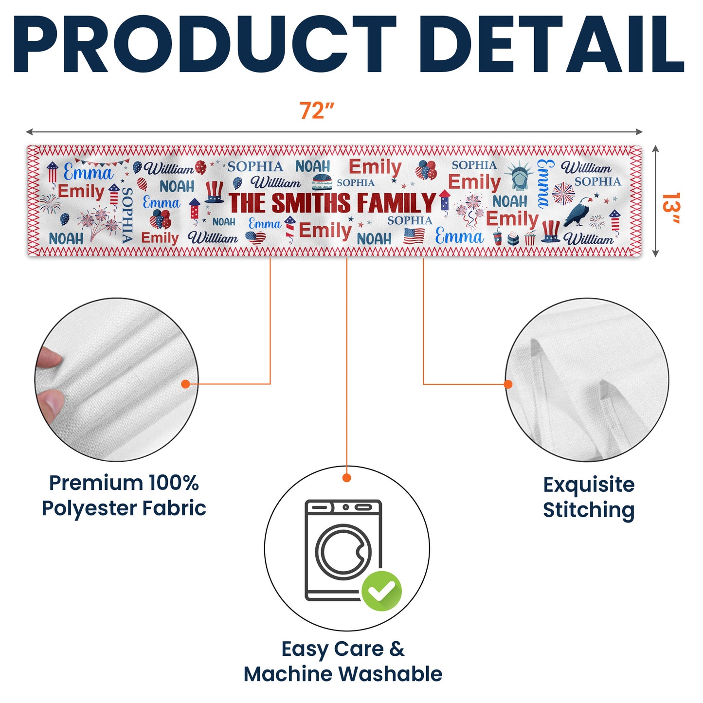Independence Day - Personalized Table Runner