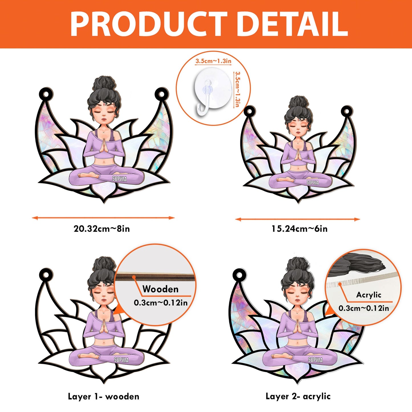 Inner Peace - Personalized Window Hanging Suncatcher Ornament