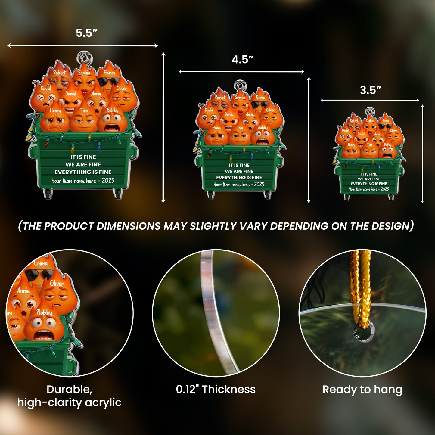 It Is Fine We Are Fine Everything Is Fine - Funny White Elephant Party Exchange Gift - Personalized Acrylic Ornament