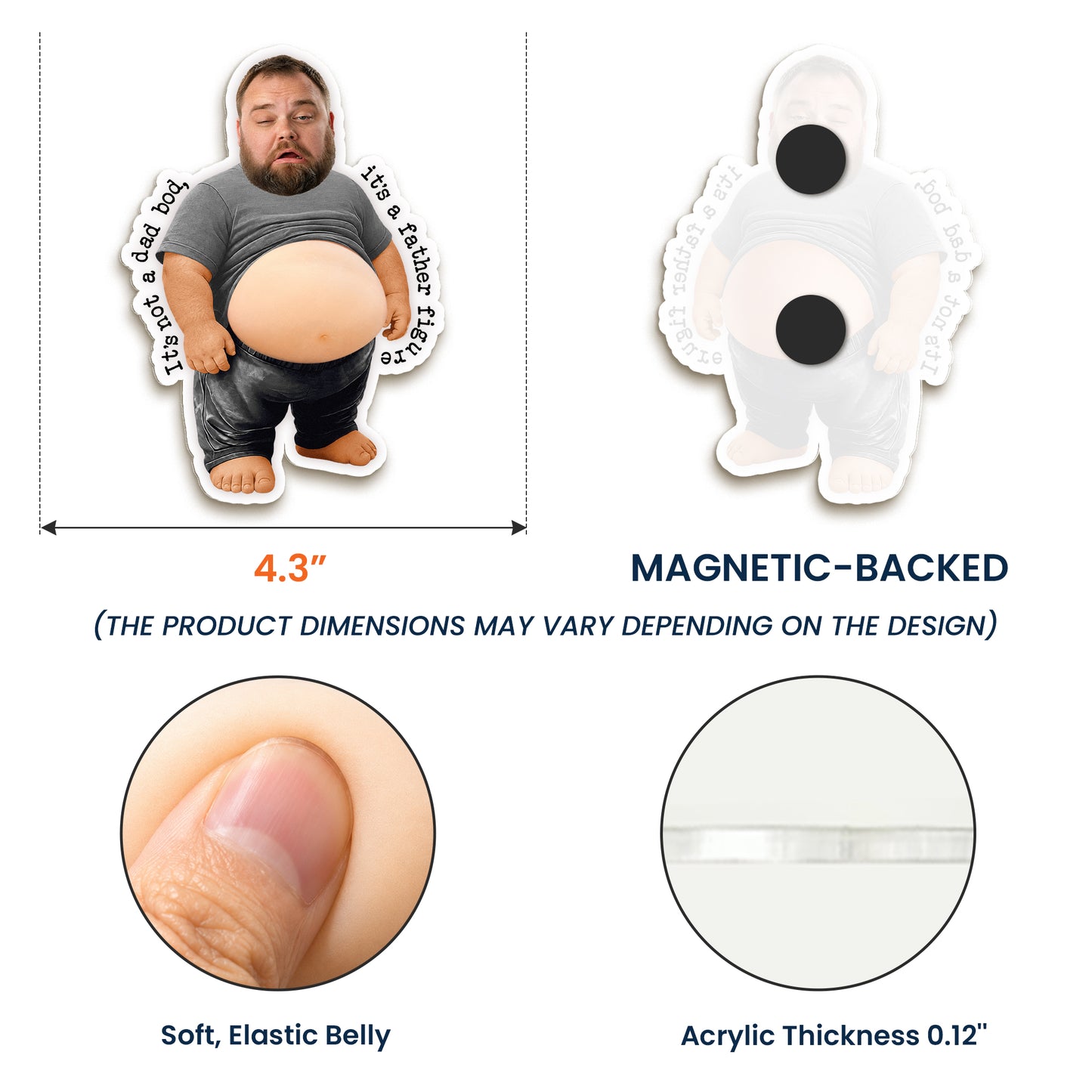 It’s Not A Dad Bod, It’s A Father Figure - Funny Father's Day Gift - Personalized Fridge Magnet