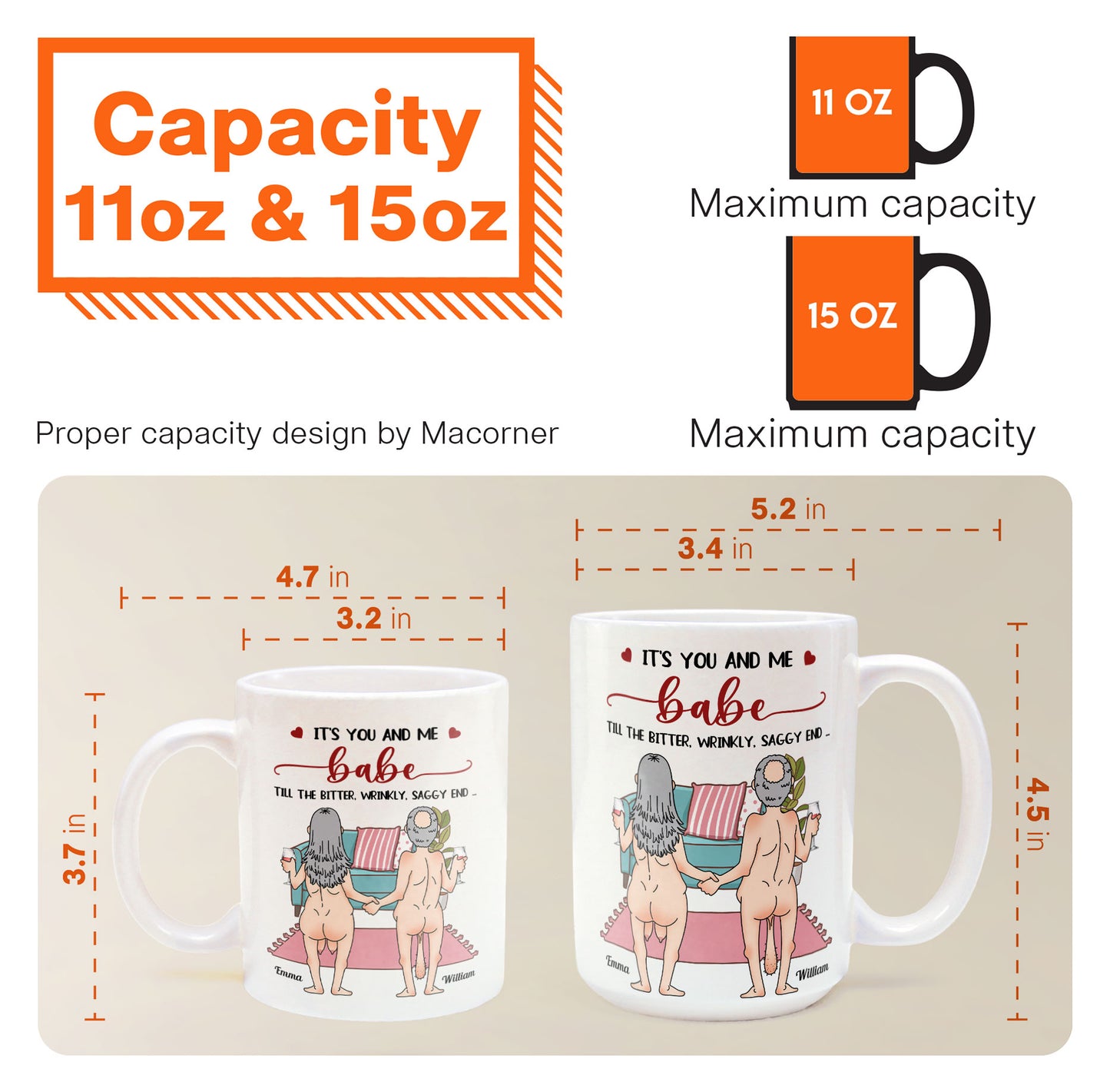 It's You And Me Babe Till The Bitter Wrinkly Saggy End Funny Gift For Couple - Personalized Mug
