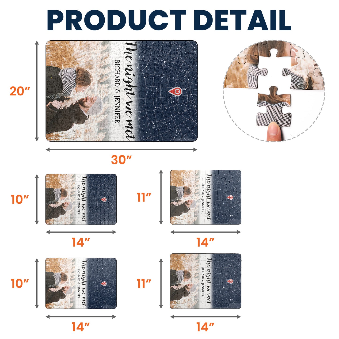 Jigsaw Puzzle Custom Star Map The Night We Met - Personalized Photo Jigsaw Puzzle