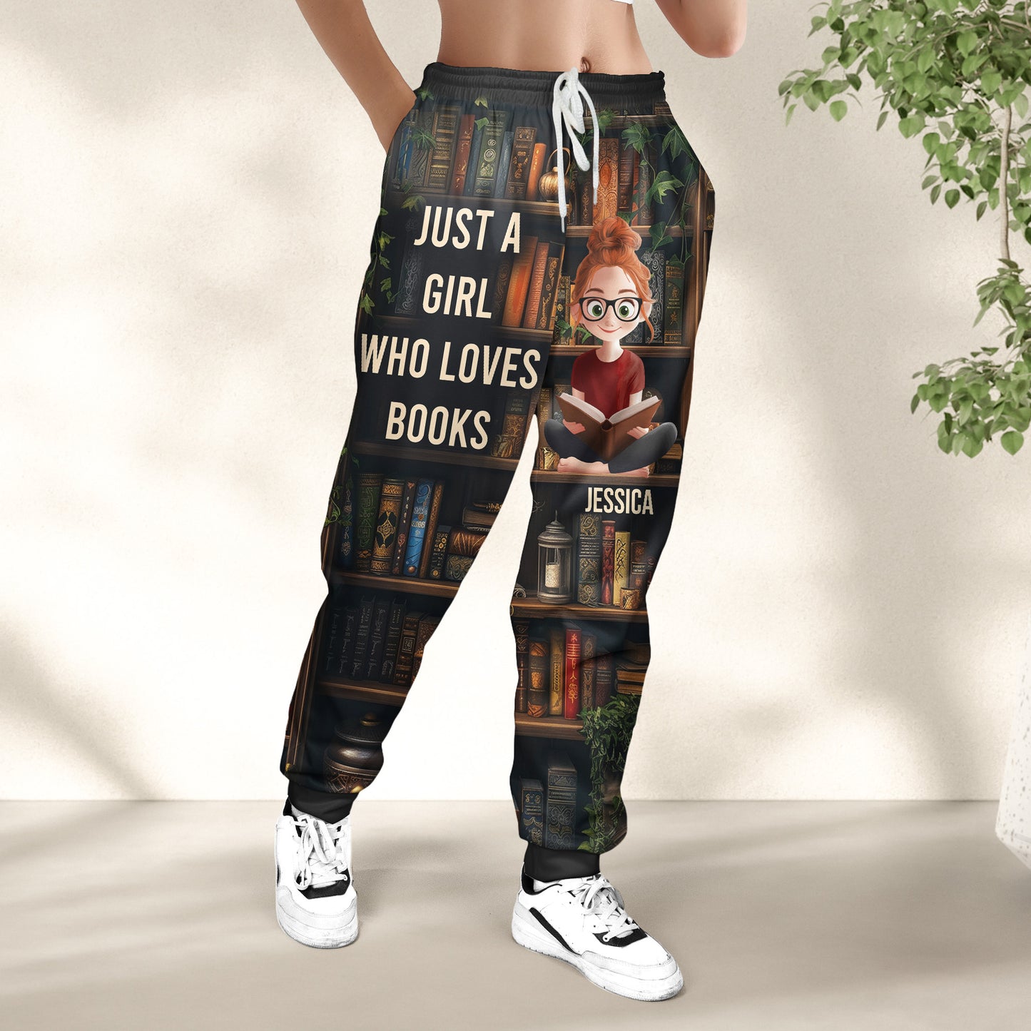 Just A Girl Who Loves Books - 3D Style - Personalized Sweatpants