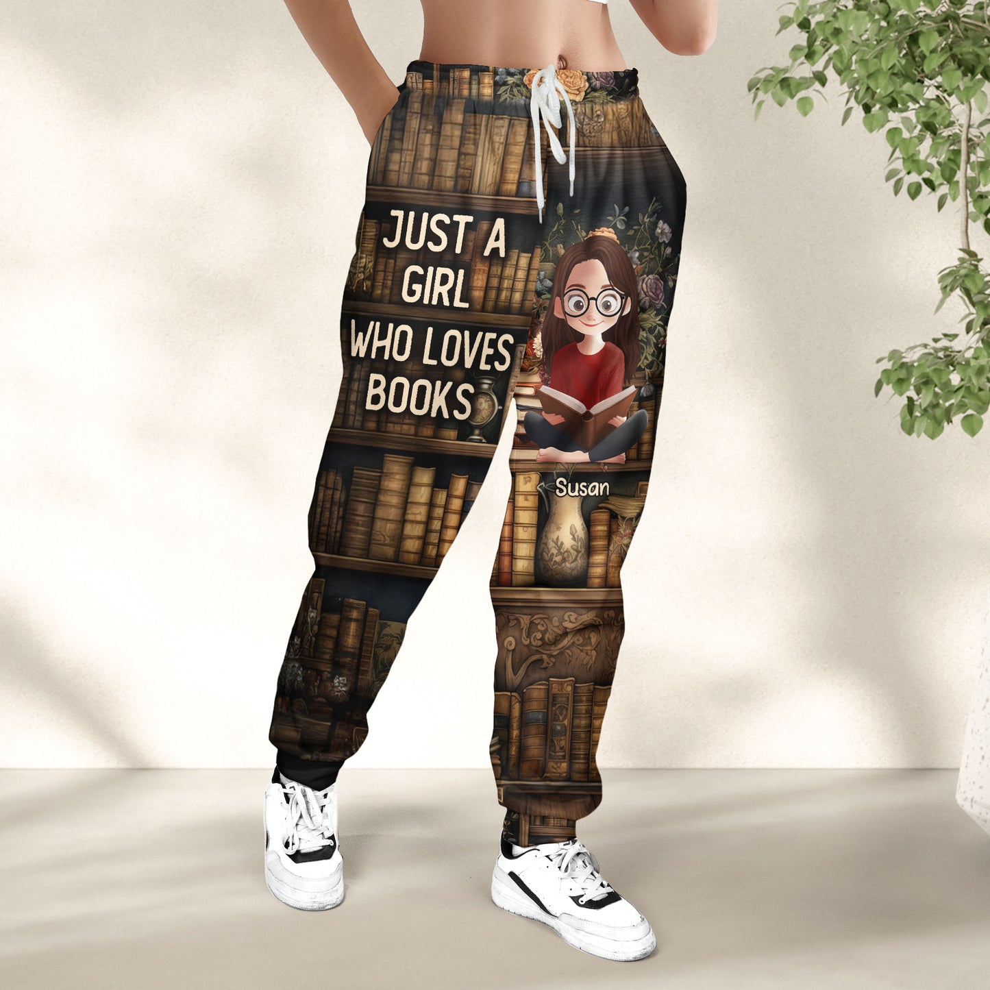 Just A Girl Who Loves Books - New Version - Personalized Sweatpants