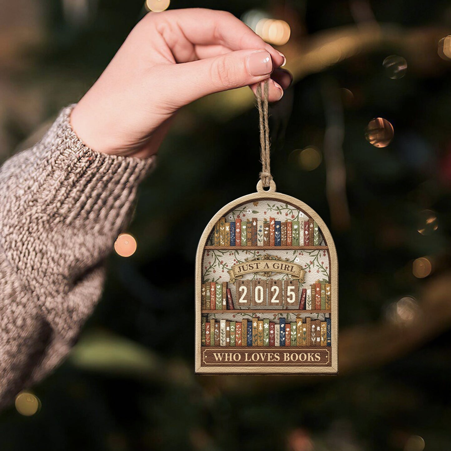 Just A Girl Who Loves Books - Wooden Ornament
