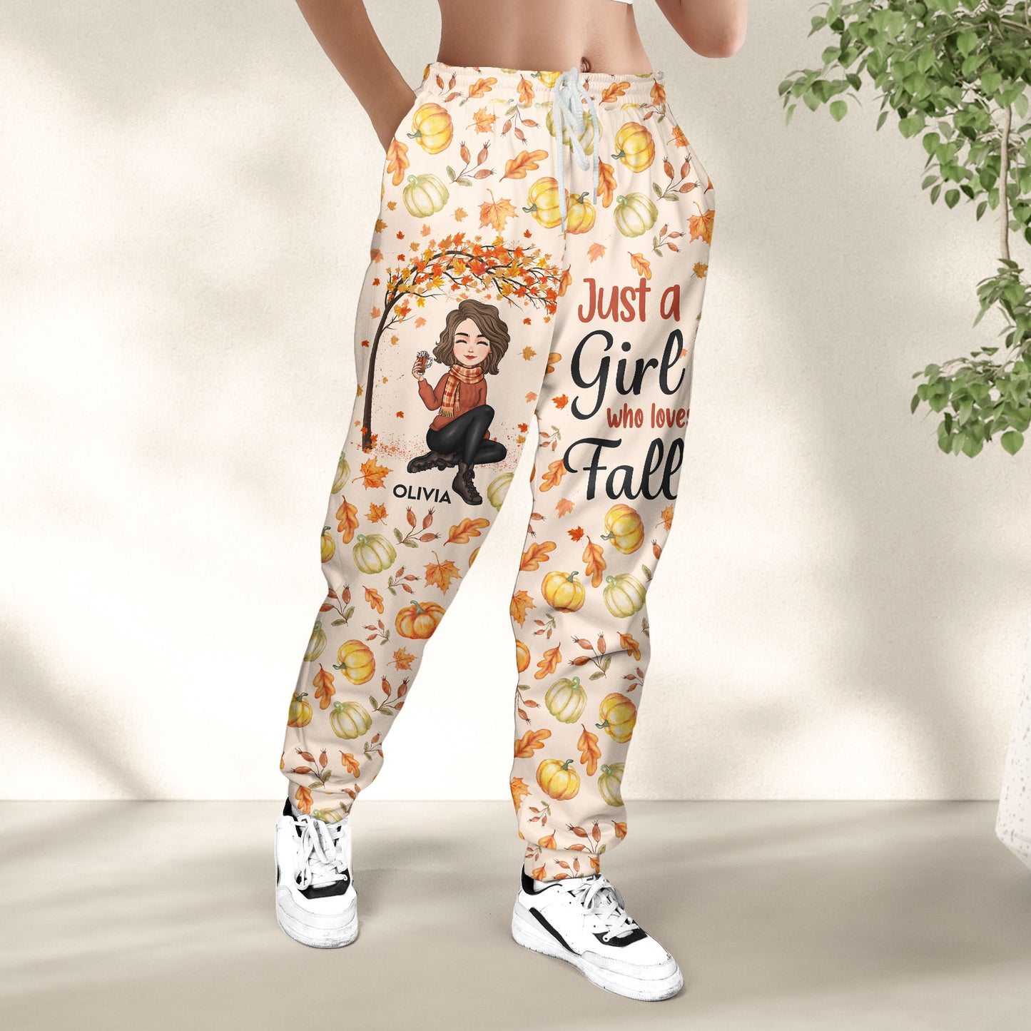 Just A Girl Who Loves Fall - Personalized Sweatpants
