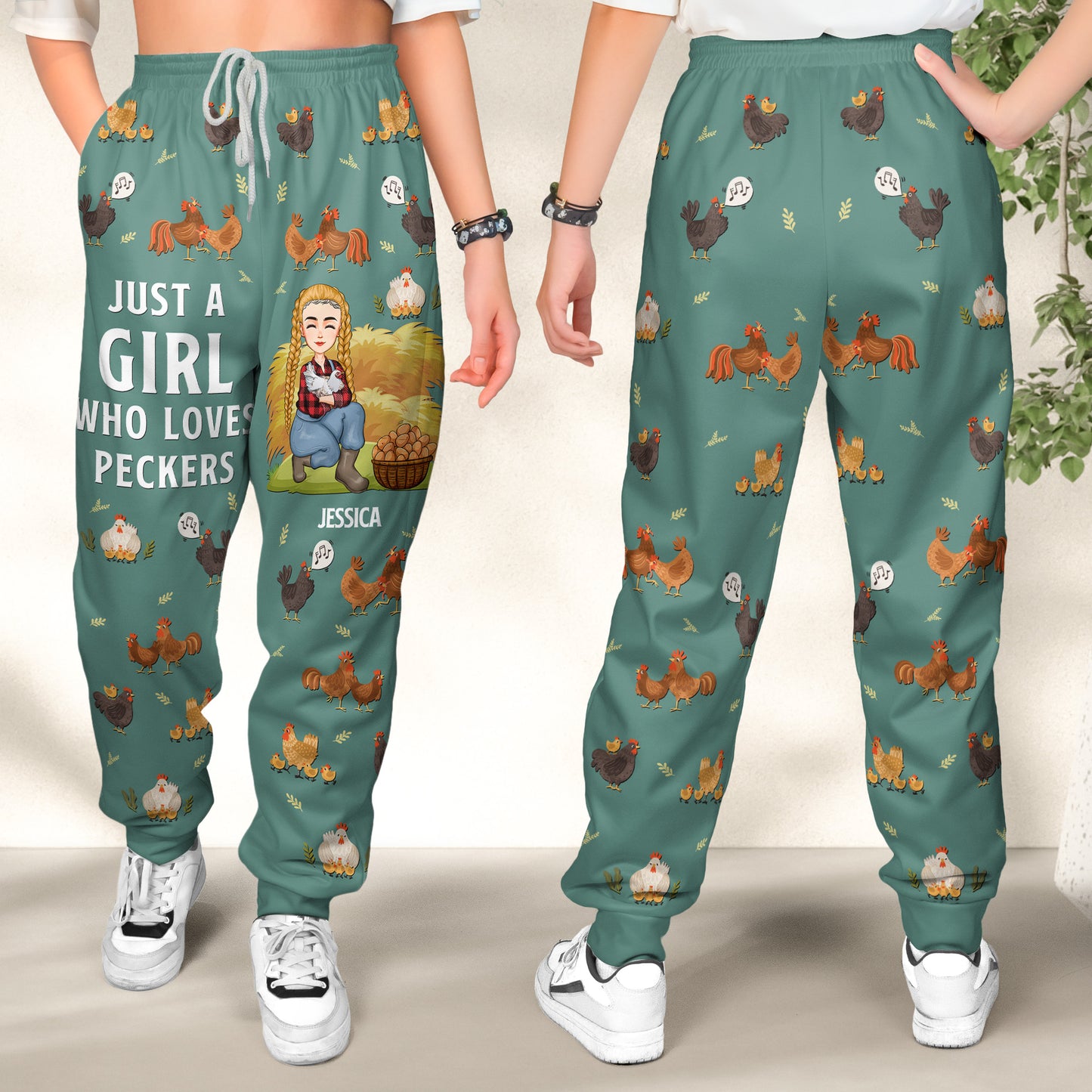 Just A Girl Who Loves Peckers - Personalized Sweatpants - Christmas Gift For Daughter