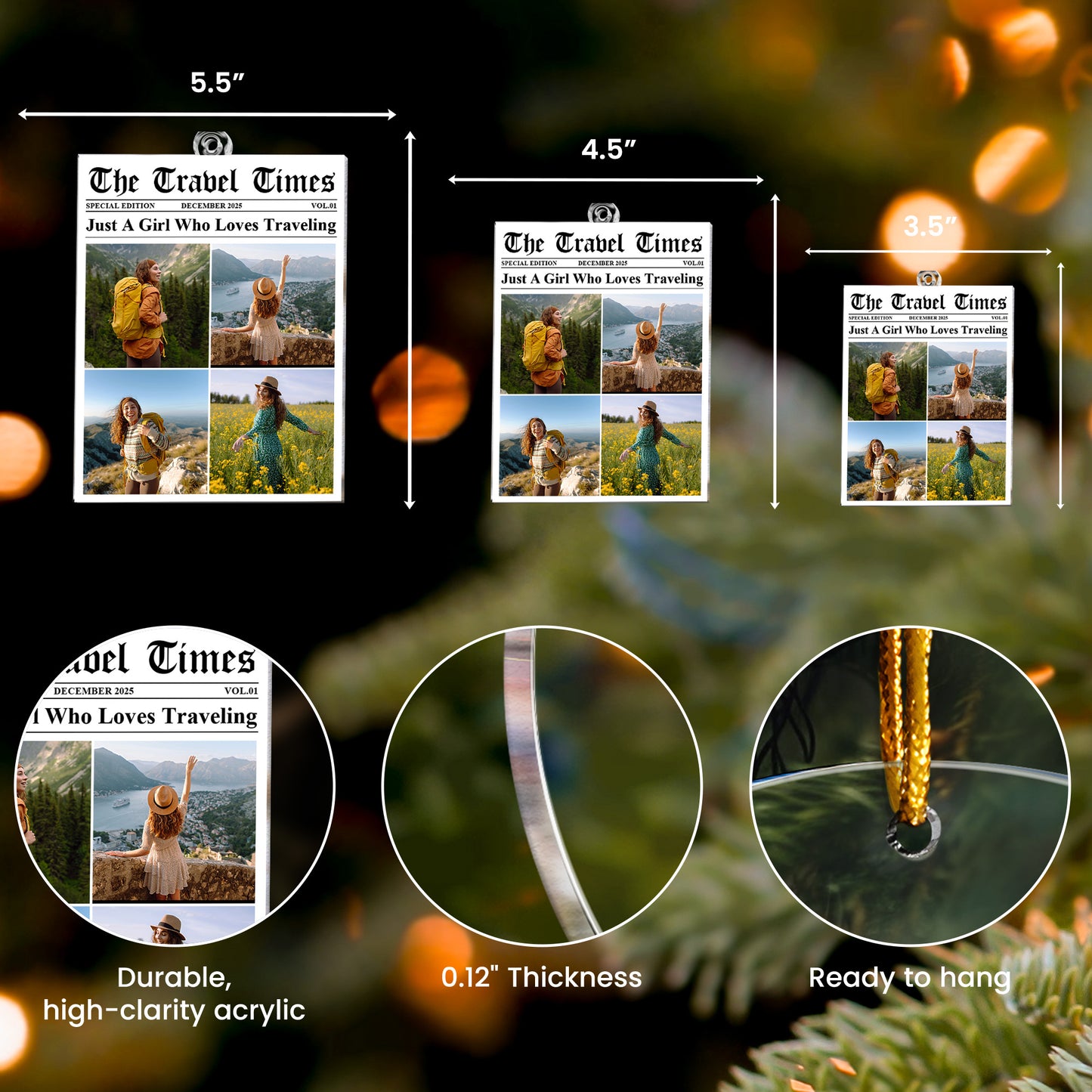 Just A Girl Who Loves Traveling - Personalized Acrylic Photo Ornament