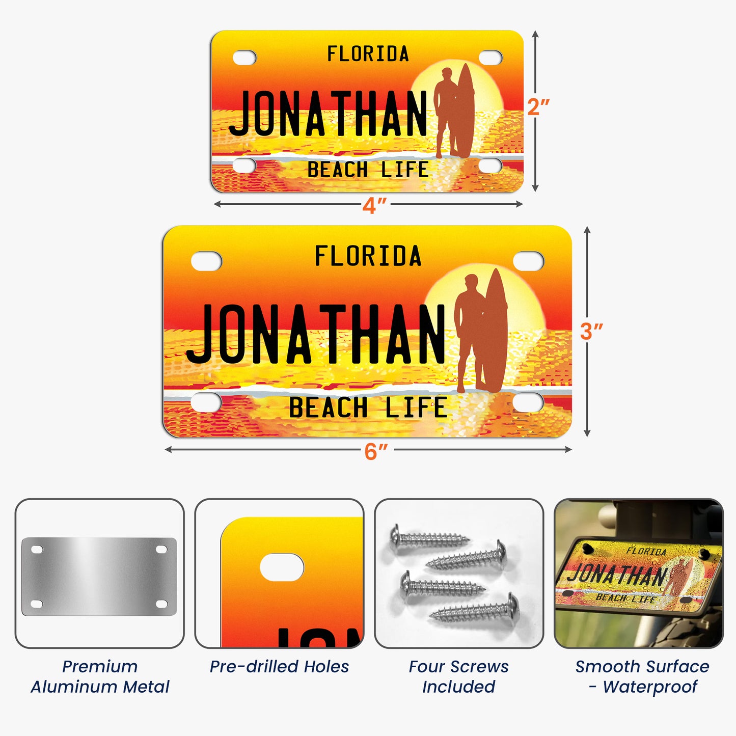 Kid Name Plates For Decoration - Personalized Mini License Plate
