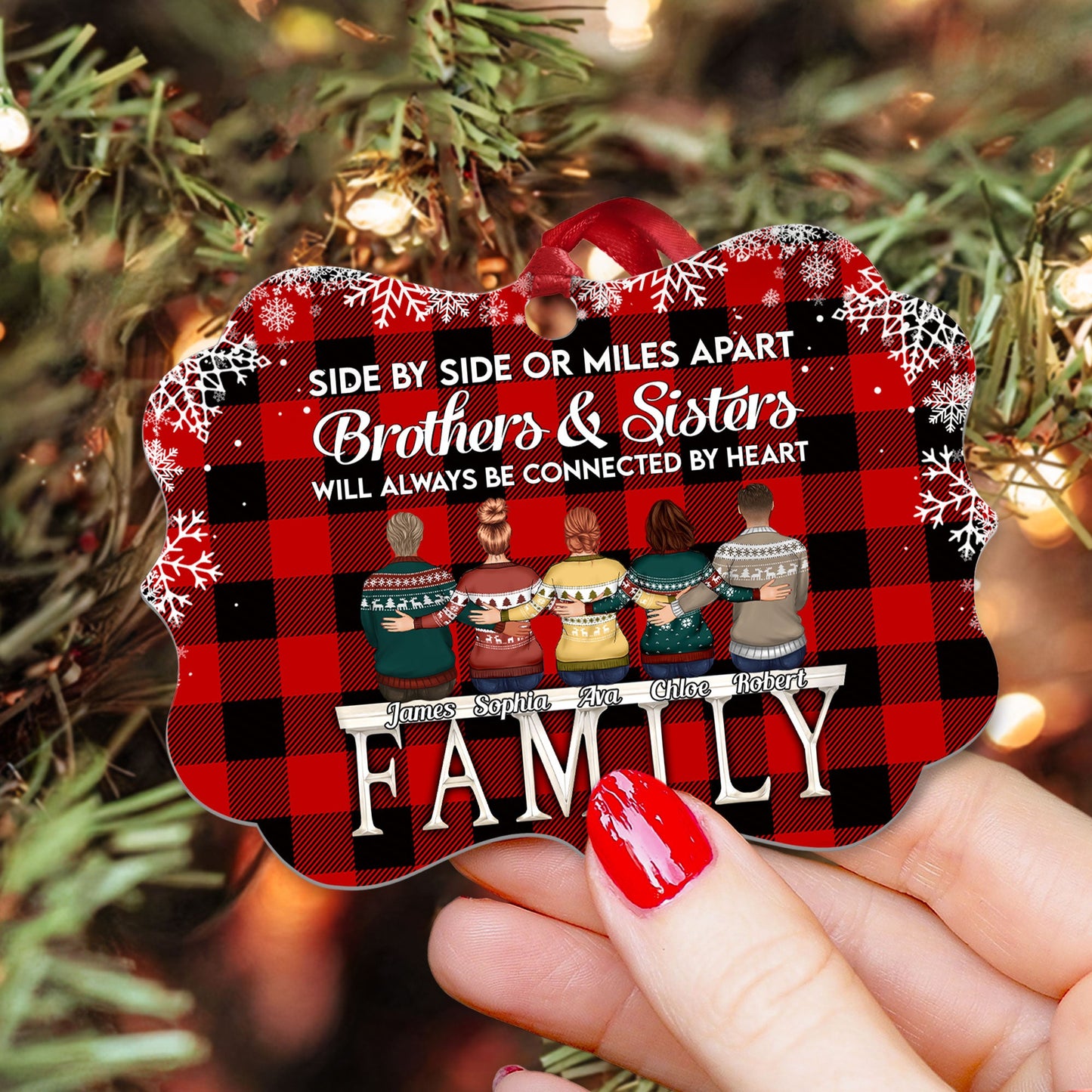 Life Is Better With Bro And Sis - Personalized Alumium Ornament - Christmas Xmas Gift For Sisters, Brothers, Siblings