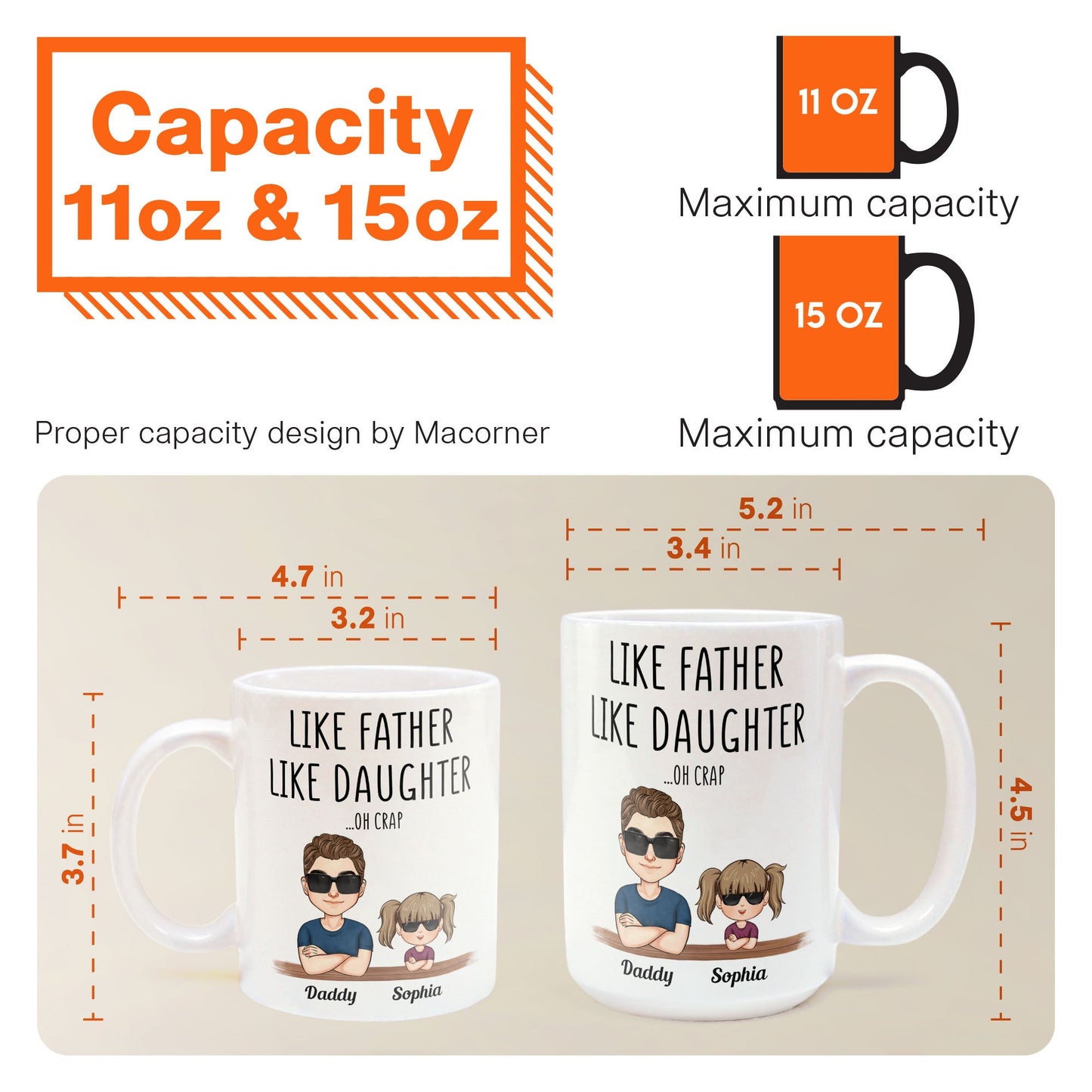Father's Day Gifts, Like Father Like Daughter - Personalized Mug