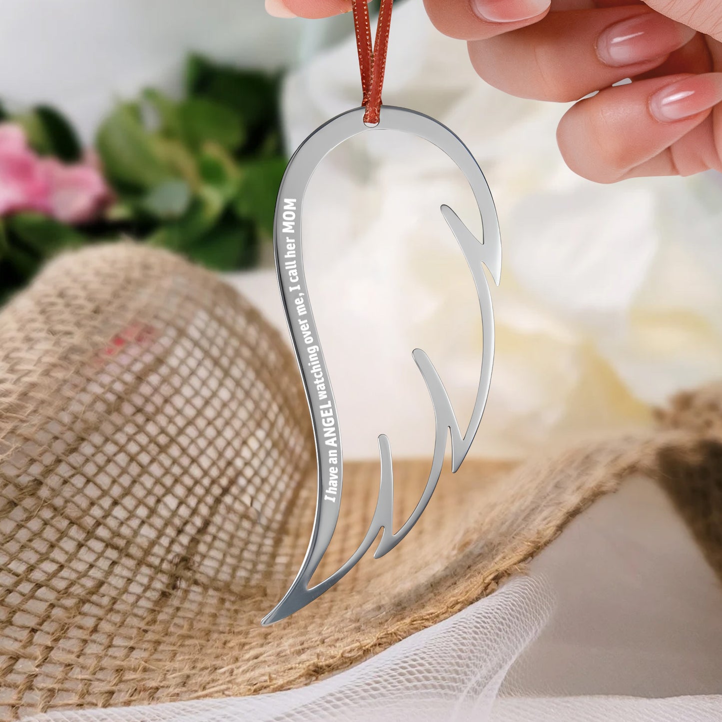 Memorial Wing Angel - Personalized Engraved Wing Ornament