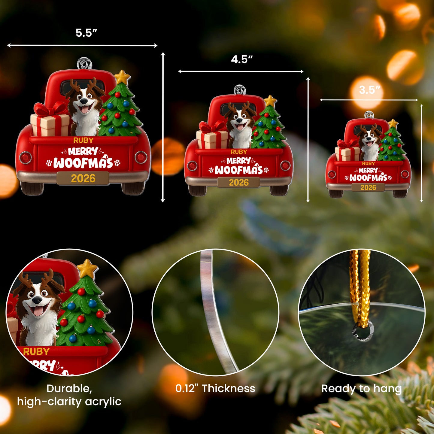 Merry Christmas Pet Lovers - Personalized Acrylic Ornament