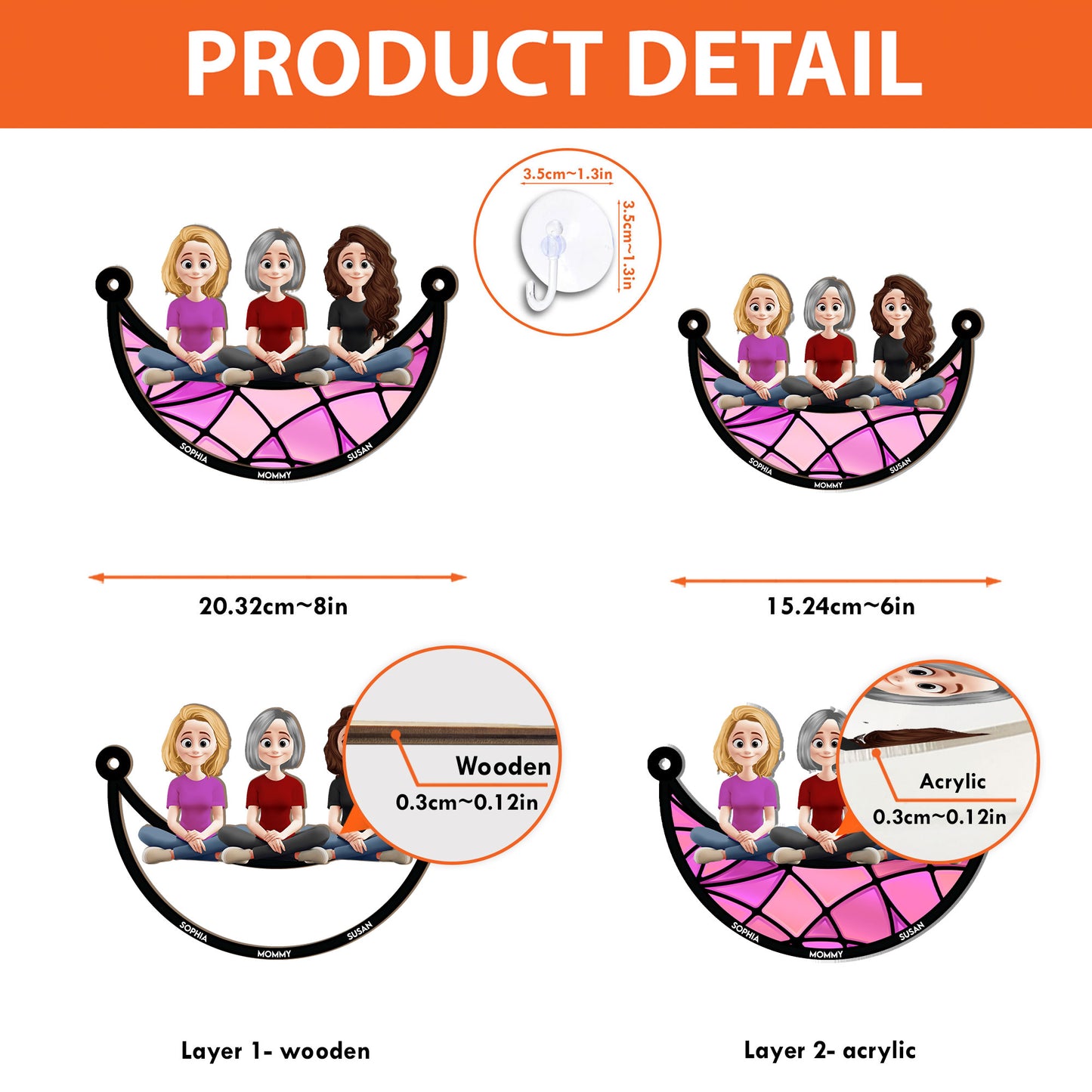 Mom And Her Children - New Style - Personalized Window Hanging Suncatcher Ornament