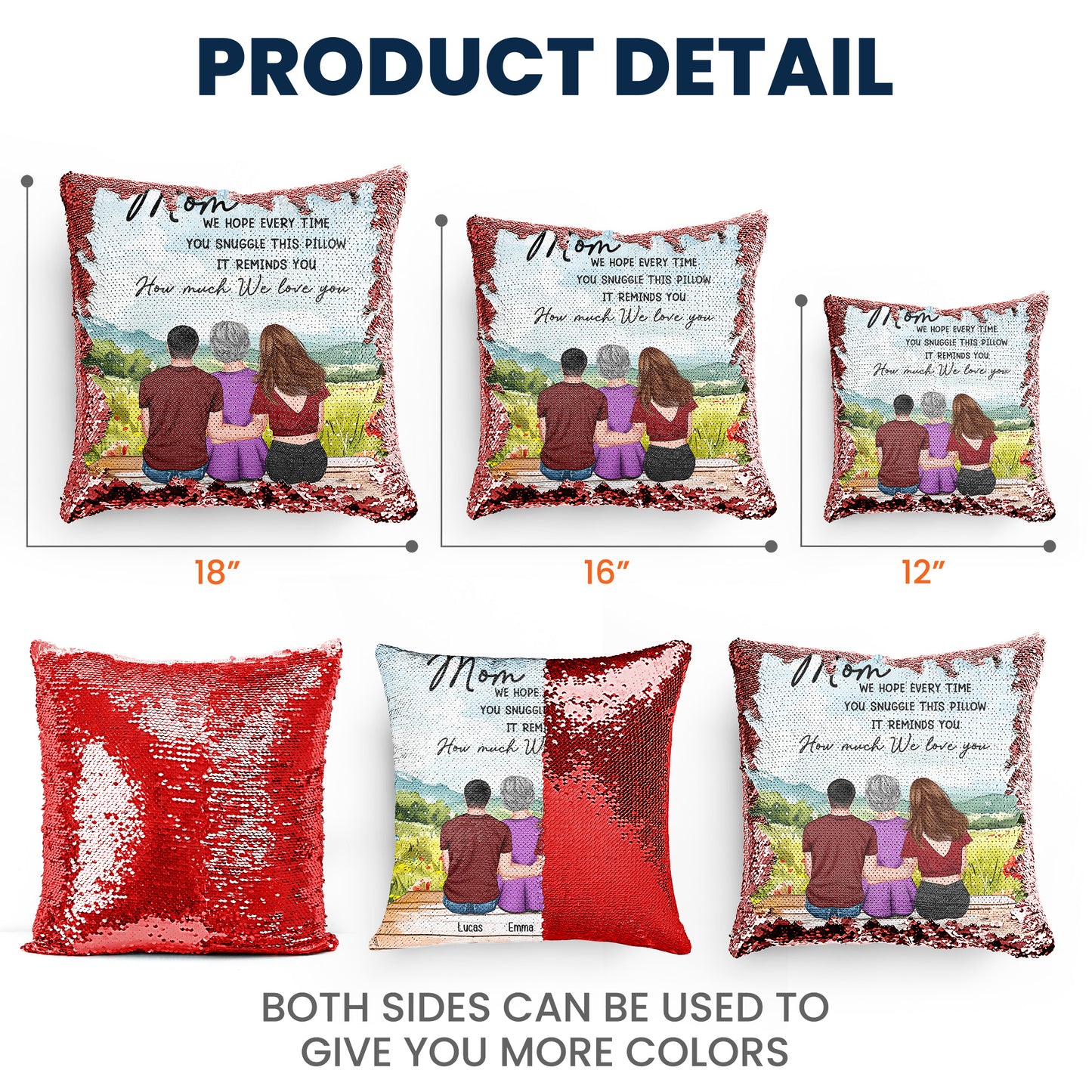 Mom Gift We Hope Every Time You Snuggle This Pillow - Custom Sequin Pillow