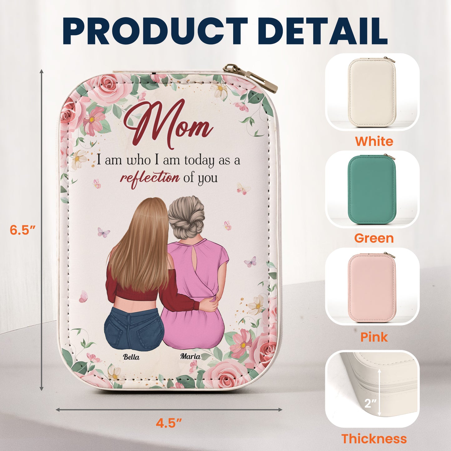 Mom I Am Who I Am Today As A Reflection Of You - Custom Makeup Box With LED Mirror